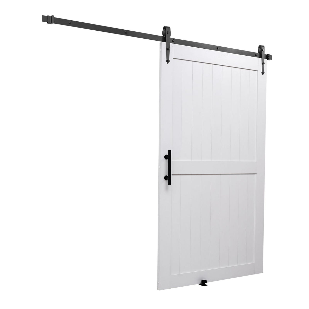 Sliding Barn Door, 48 x 84 inch, High-Strength MDF Panel, Barn Door with Hardware Kit, Water-Proof PVC Surface, Easy to Install, H-Frame, Smoothly and Quietly Sliding for Living Room, Bathroom