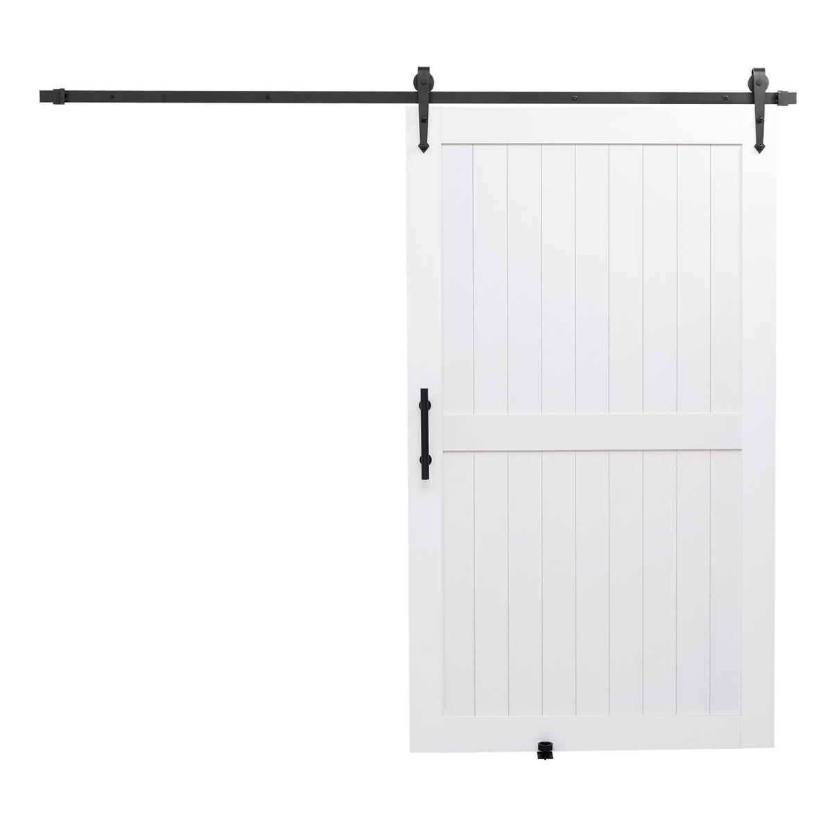 Sliding Barn Door, 48 x 84 inch, High-Strength MDF Panel, Barn Door with Hardware Kit, Water-Proof PVC Surface, Easy to Install, H-Frame, Smoothly and Quietly Sliding for Living Room, Bathroom