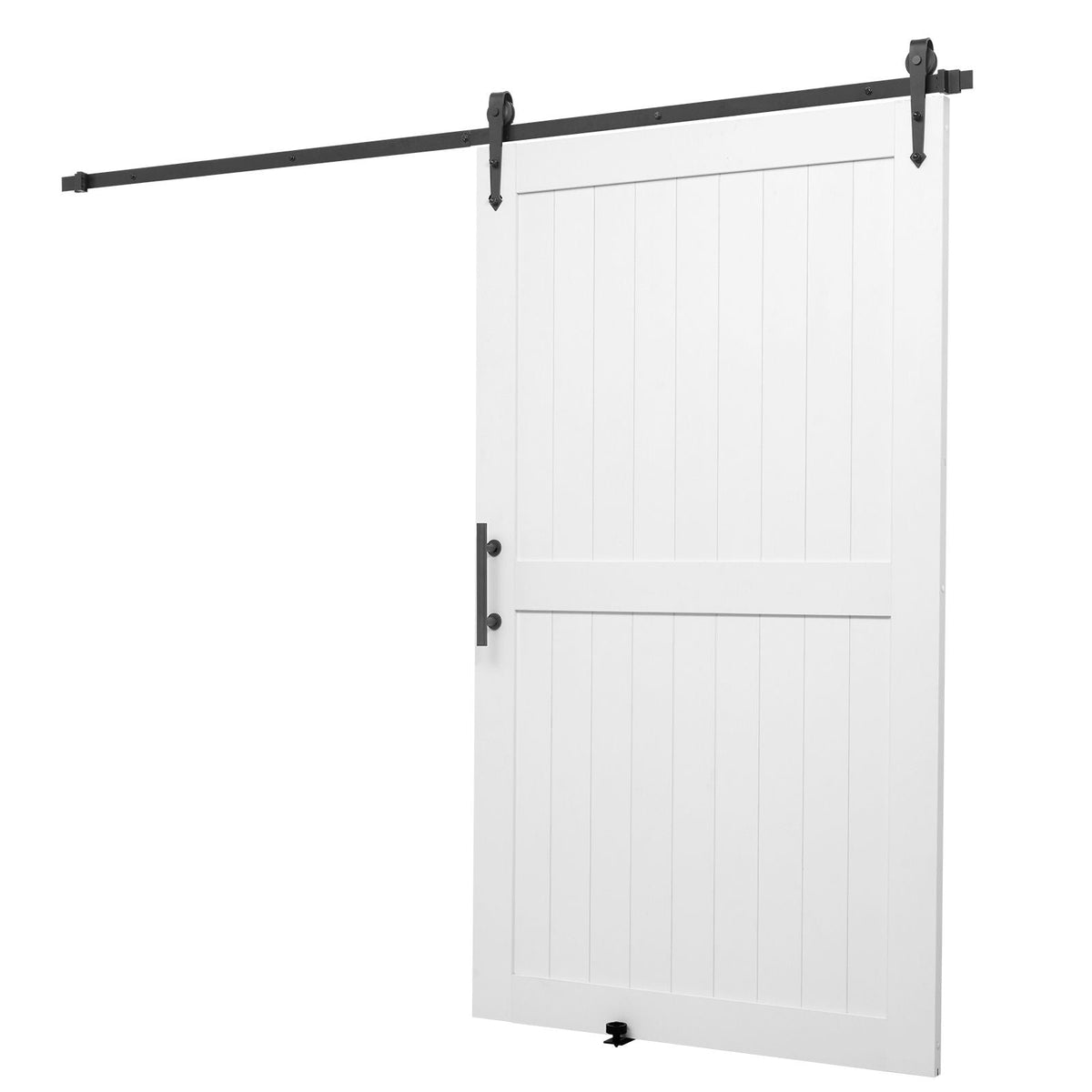 Sliding Barn Door, 48 x 84 inch, High-Strength MDF Panel, Barn Door with Hardware Kit, Water-Proof PVC Surface, Easy to Install, H-Frame, Smoothly and Quietly Sliding for Living Room, Bathroom