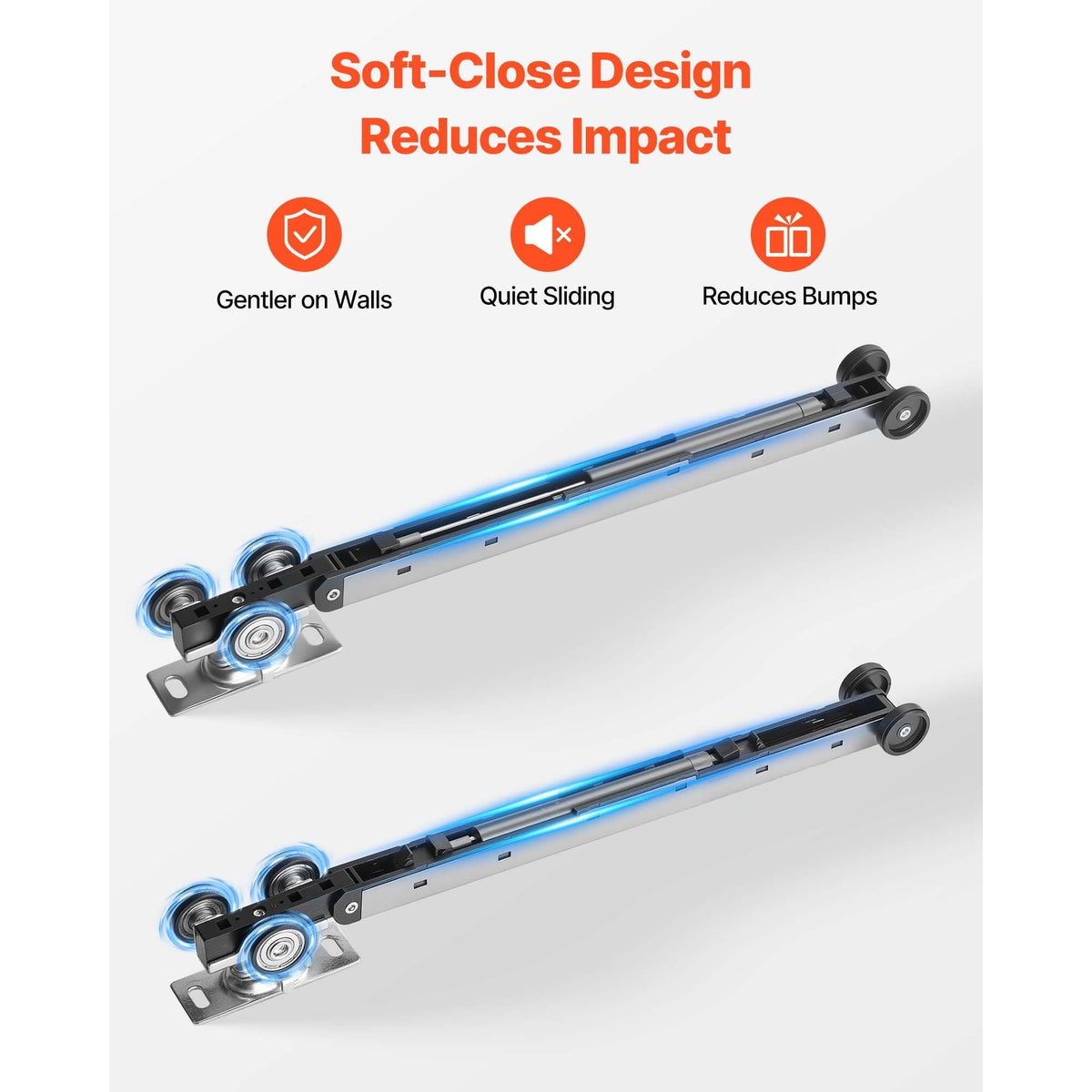 Sliding Pocket Door Hardware Track Kit, 44.69" Pocket Door Track Kit with Soft Close Mechanism for Smooth and Quiet Sliding, Easy to Install, for 1" to 1 3/4" Thickness 24" Width Single Door