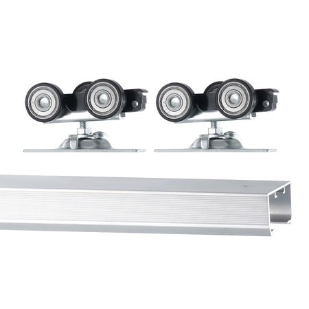 Sliding Pocket Door Hardware Track Kit, 4.73 ft Heavy Duty Pocket Door Hardware Kit, Commercial Grade Pocket Door Hardware and Track Set for 24"-30" Wide Single Door