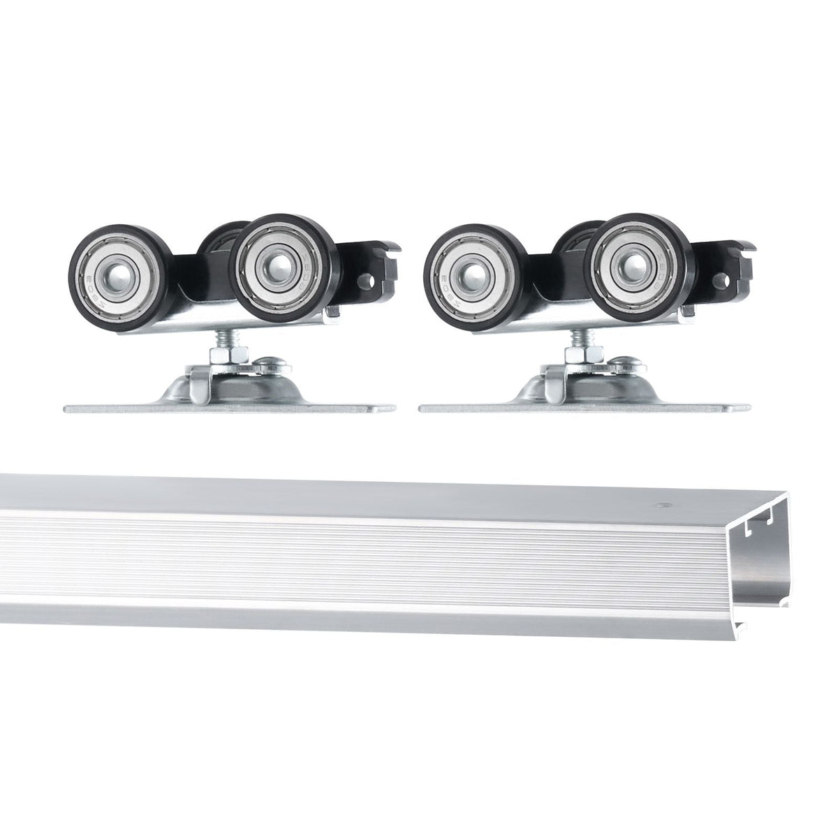 Sliding Pocket Door Hardware Track Kit, 4.73 ft Heavy Duty Pocket Door Hardware Kit, Commercial Grade Pocket Door Hardware and Track Set for 24"-30" Wide Single Door