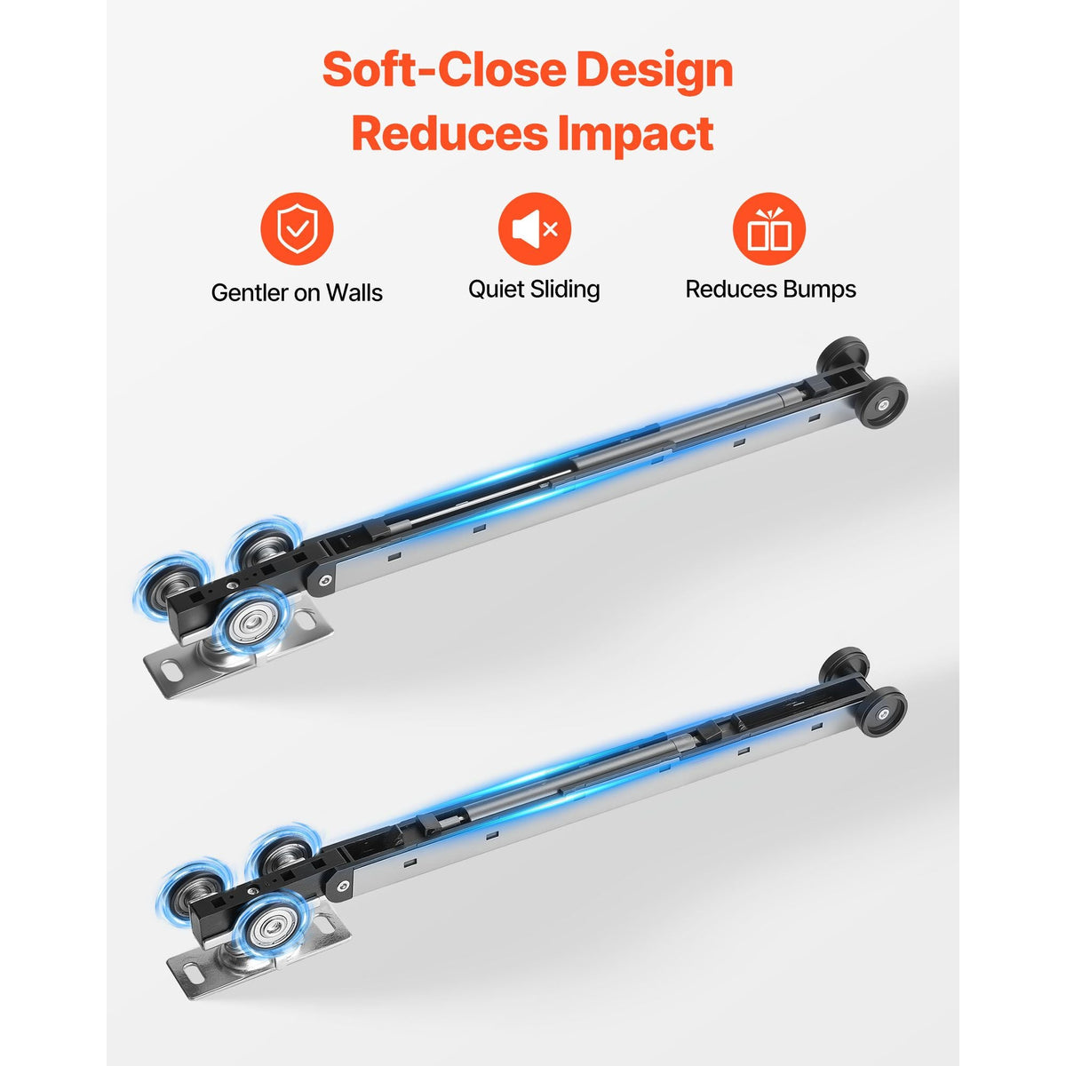 Sliding Pocket Door Hardware Track Kit, 56.73" Pocket Door Track Kit with Soft Close Mechanism for Smooth and Quiet Sliding, Easy to Install, for 1" to 1 3/4" Thickness 30" Width Single Door