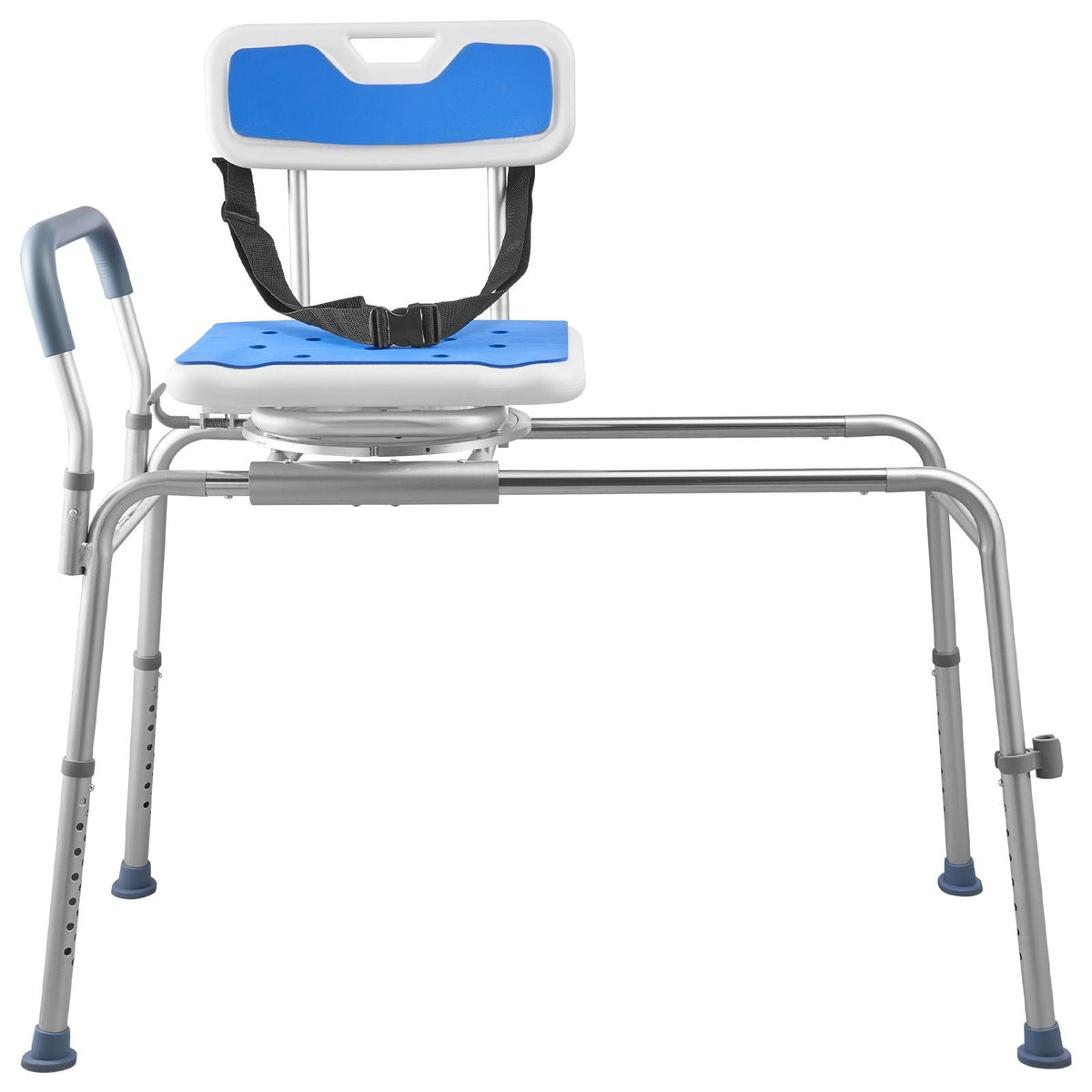 Sliding Shower Chair, 400 lbs Tub Transfer Bench for Bathtub with Swivel Seat, Padded Shower Bench with Arms and Backrest, Height Adjustable for Handicap, Adults, Seniors, Elderly and Disabled