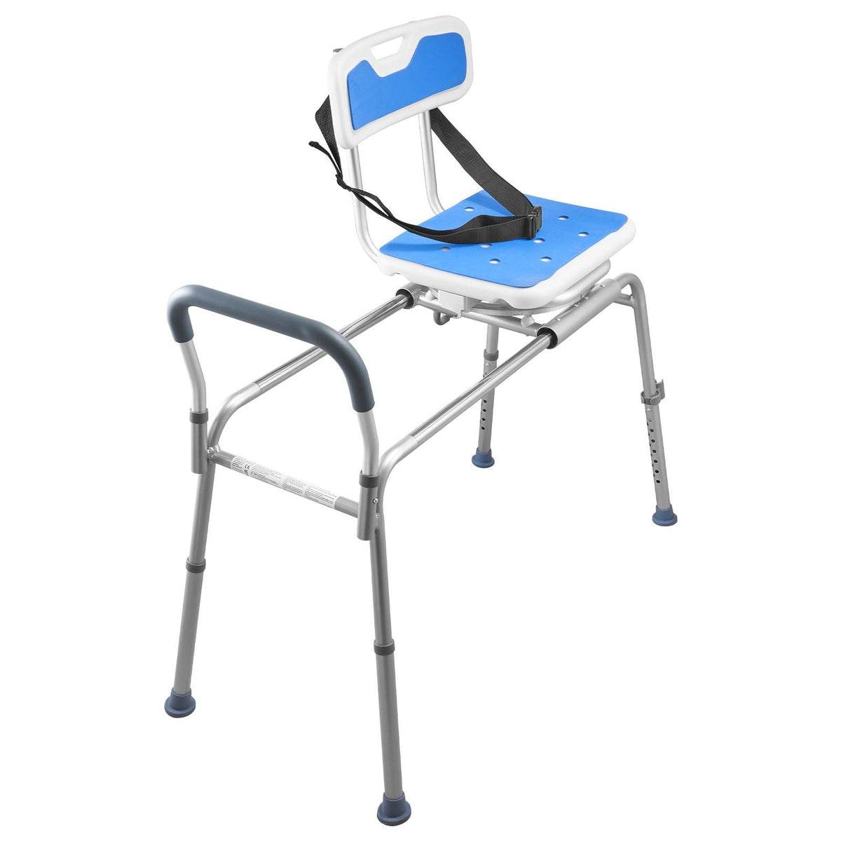 Sliding Shower Chair, 400 lbs Tub Transfer Bench for Bathtub with Swivel Seat, Padded Shower Bench with Arms and Backrest, Height Adjustable for Handicap, Adults, Seniors, Elderly and Disabled