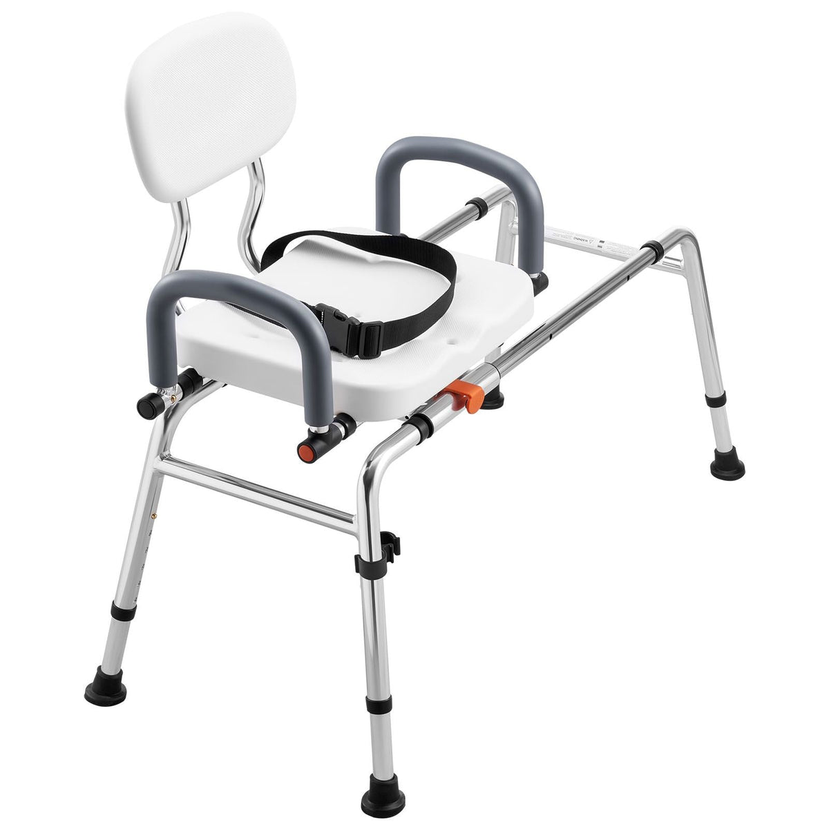 Sliding Shower Chair, 400 lbs Tub Transfer Bench for Bathtub with Swivel Seat, Shower Bench with Pivoting Arms and Backrest, Height & Width Adjustable for Handicap, Seniors, Elderly and Disabled