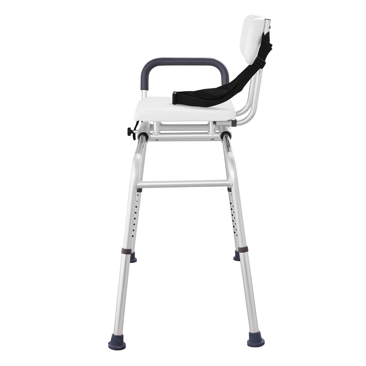 Sliding Tub Transfer Bench, Height Adjustable Bathtub Transfer Bench with Cut-Out Seat, Reversible Backrest & Safety Belt, Non-Slip Shower Chair for Elderly Disabled Handicap, 400LBS Capacity