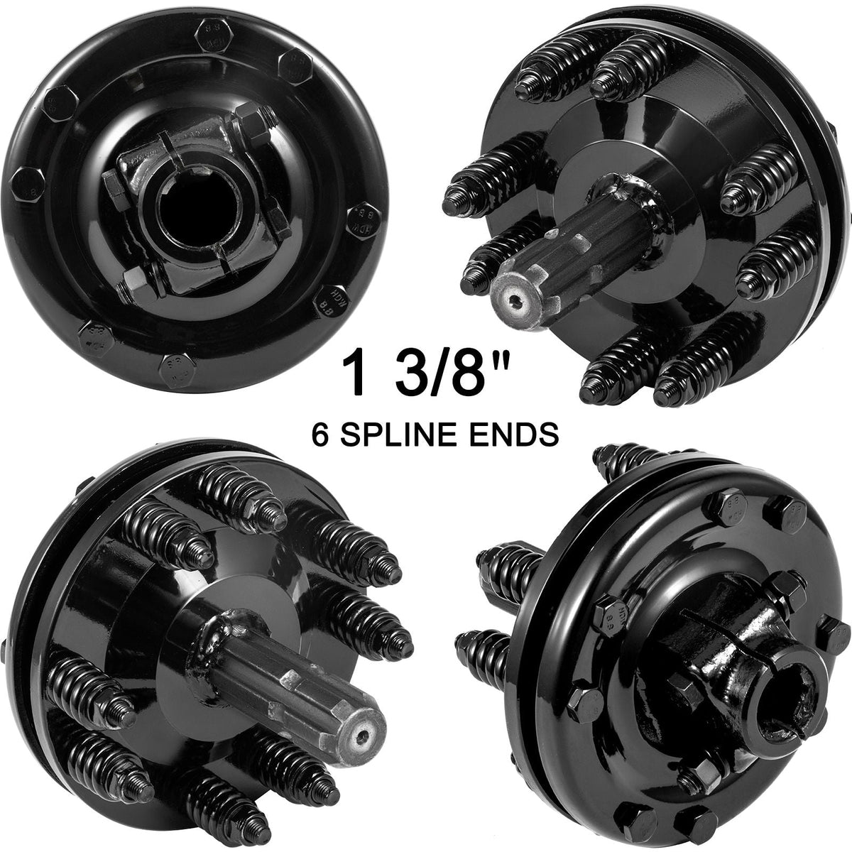 Slip Clutch, 1 3/8\" PTO Slip Clutch, 6 Spline Ends PTO Friction Clutch, Carburized Steel Tractor Slip Clutch, Adjustable Rotary Cutter Slip Clutch, Black PTO Slip Clutch Spline for PTO Shaft