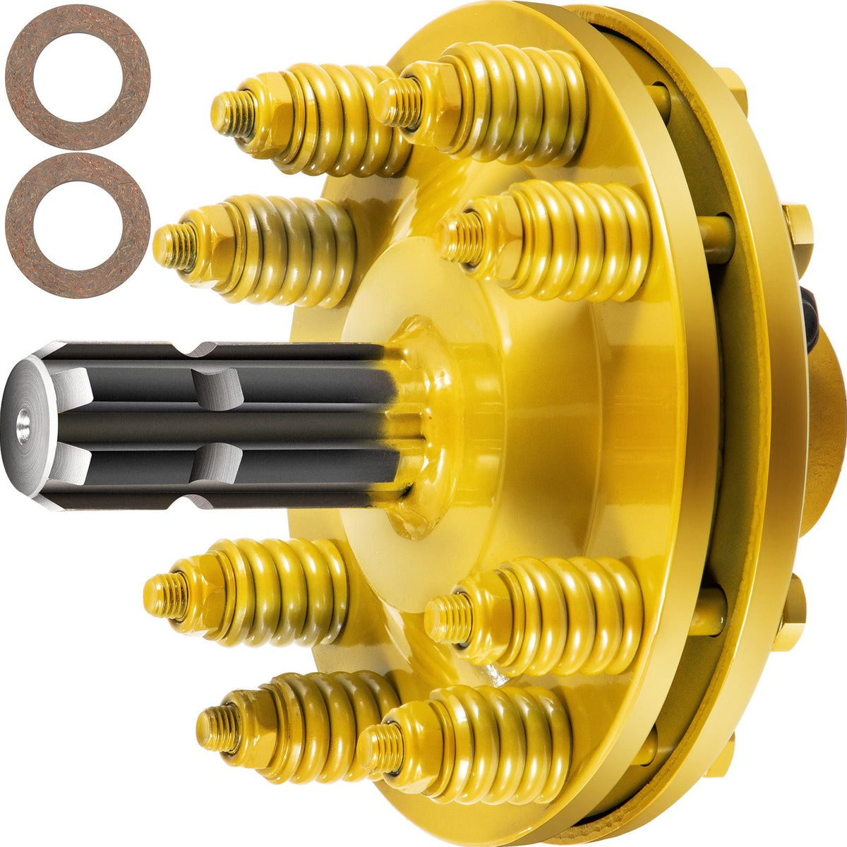 Slip Clutch, 1 3/8' PTO Slip Clutch, 6 Spline Ends PTO Friction Clutch, Carburized Steel Tractor Slip Clutch, Adjustable Rotary Cutter Slip Clutch, Yellow PTO Slip Clutch Spline for PTO Shaft