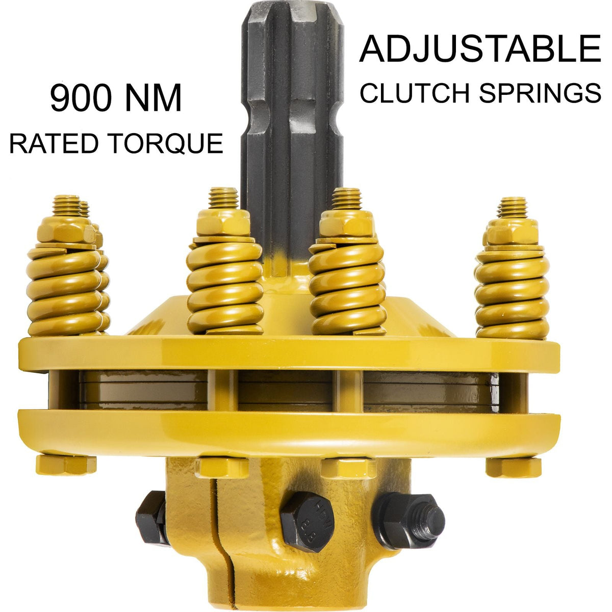 Slip Clutch, 1 3/8' PTO Slip Clutch, 6 Spline Ends PTO Friction Clutch, Carburized Steel Tractor Slip Clutch, Adjustable Rotary Cutter Slip Clutch, Yellow PTO Slip Clutch Spline for PTO Shaft
