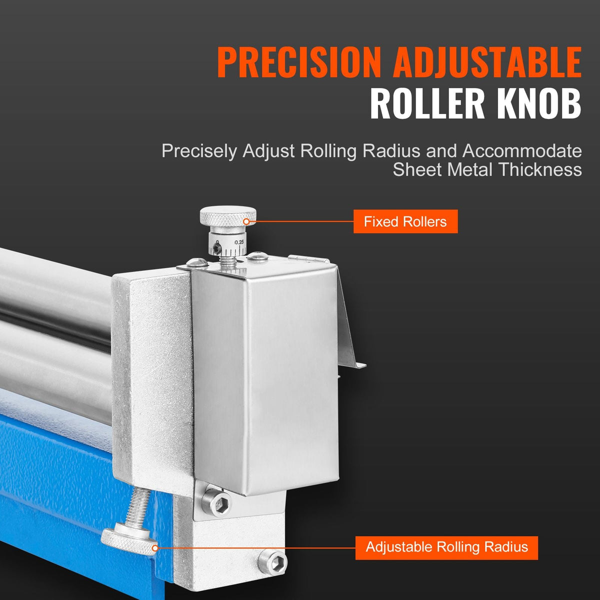 Slip Roll Machine, 12.6 inches Forming Width in 20 Gauge Capacity, Sheet Metal Slip Roller Rolling Bending Machine, with 2 Detachable Rollers for Low Carbon Steel Copper Aluminum Alloy Sheet