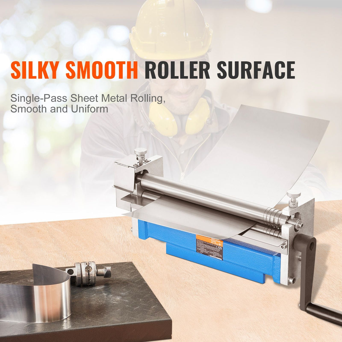 Slip Roll Machine, 12.6 inches Forming Width in 20 Gauge Capacity, Sheet Metal Slip Roller Rolling Bending Machine, with 2 Detachable Rollers for Low Carbon Steel Copper Aluminum Alloy Sheet