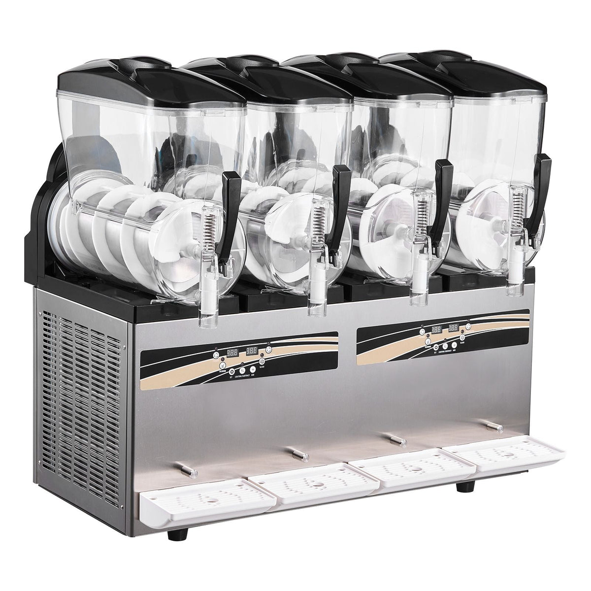 Slushie Machine, 12L/3.17Gal x 4 Tank Commercial Slushy Maker, Frozen Drink Maker with Self-Cleaning, Margarita Machine for Restaurants Bars Party for Slushie, Margaritas, Milkshake & More