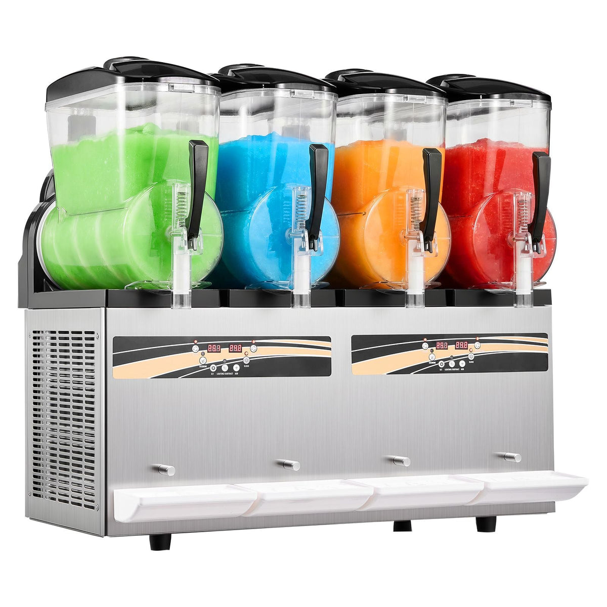 Slushie Machine, 12L/3.17Gal x 4 Tank Commercial Slushy Maker, Frozen Drink Maker with Self-Cleaning, Margarita Machine for Restaurants Bars Party for Slushie, Margaritas, Milkshake & More