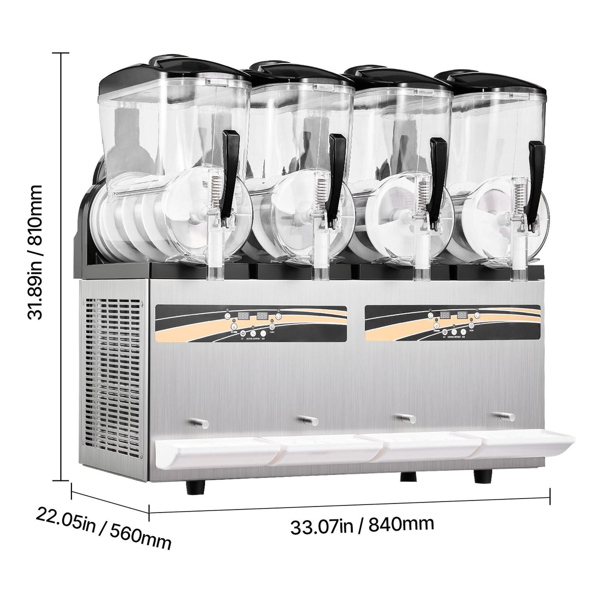 Slushie Machine, 12L/3.17Gal x 4 Tank Commercial Slushy Maker, Frozen Drink Maker with Self-Cleaning, Margarita Machine for Restaurants Bars Party for Slushie, Margaritas, Milkshake & More