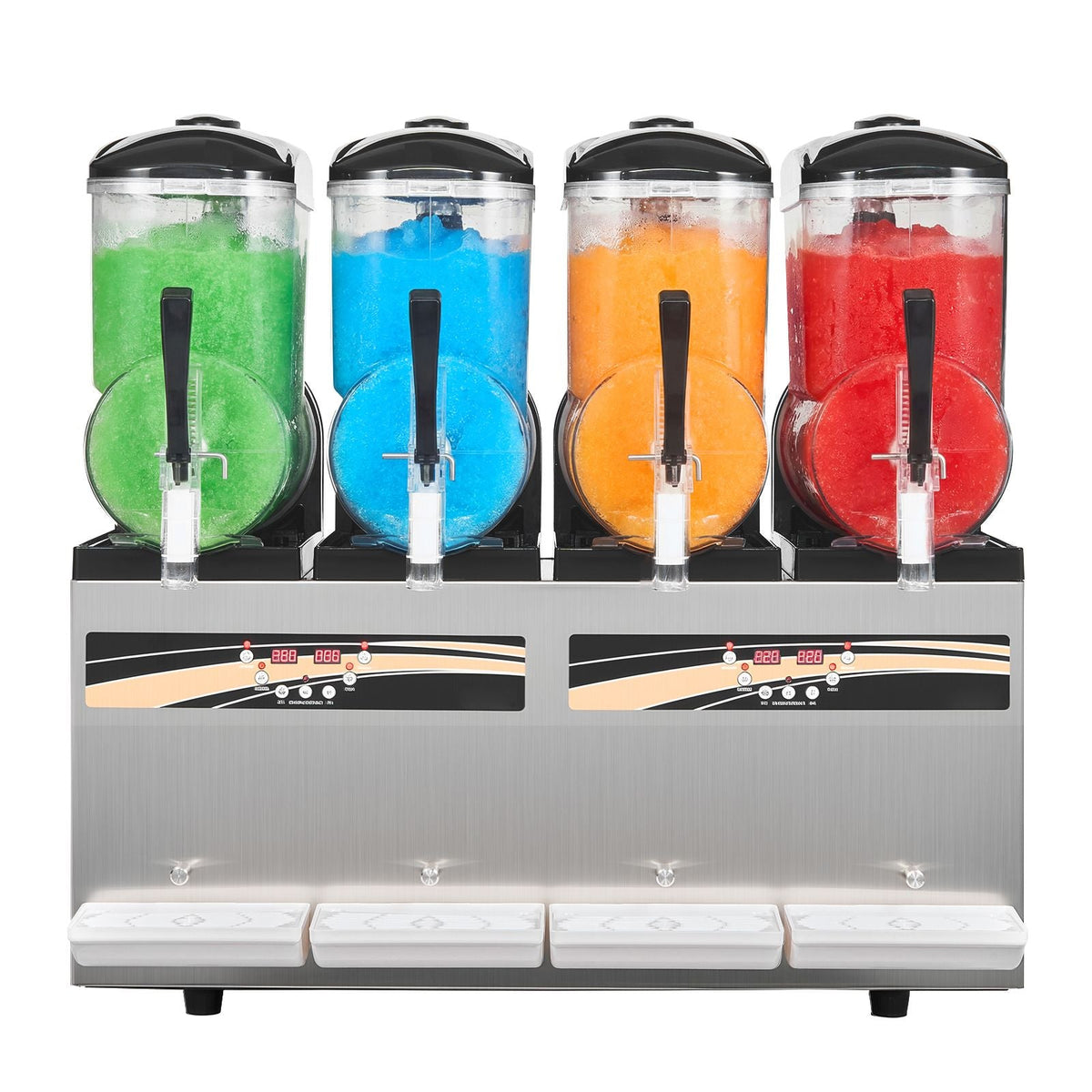 Slushie Machine, 12L/3.17Gal x 4 Tank Commercial Slushy Maker, Frozen Drink Maker with Self-Cleaning, Margarita Machine for Restaurants Bars Party for Slushie, Margaritas, Milkshake & More