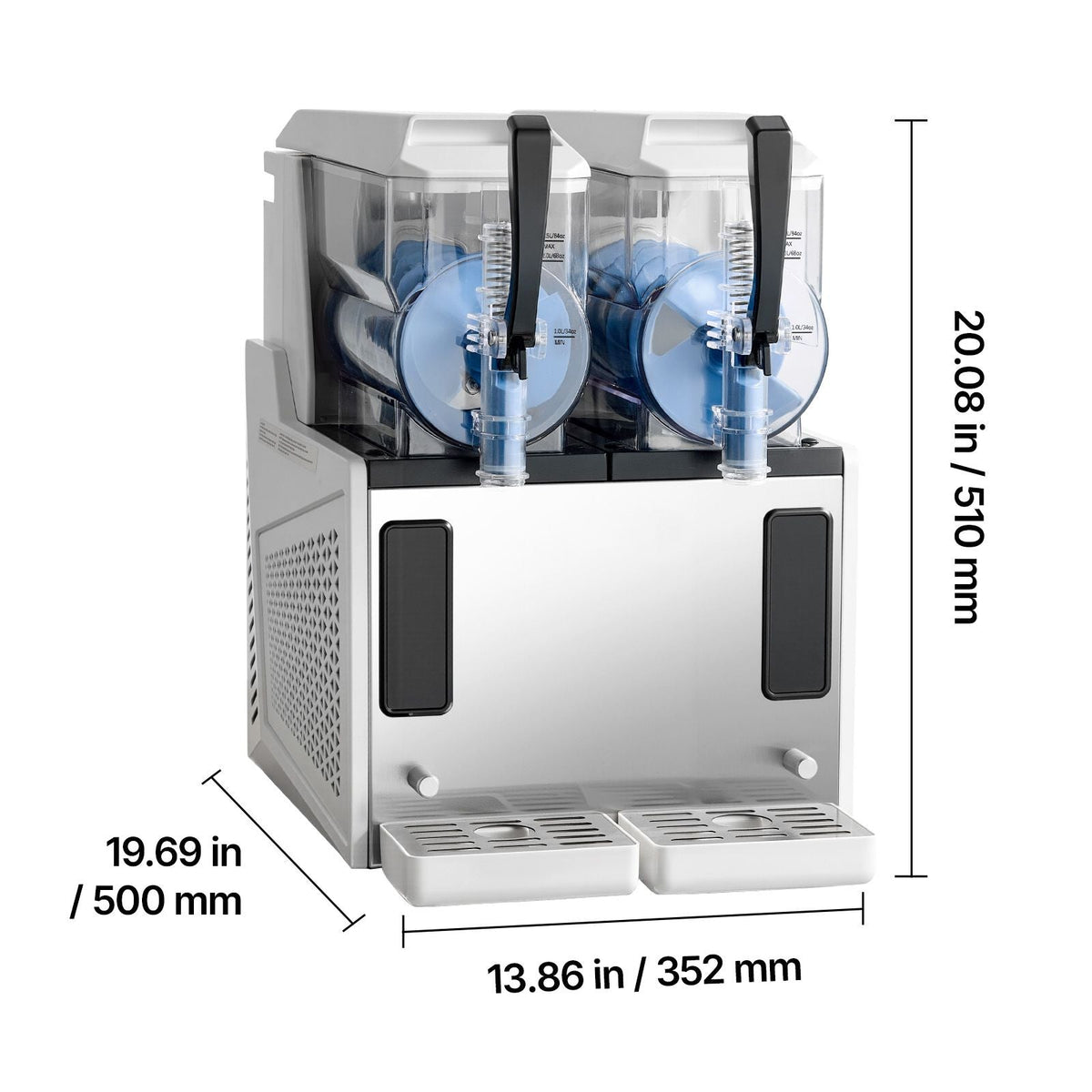 Slushie Machine, 3L/100oz x 2 Tank Slushy Machine for Home, No Ice Needed Frozen Drink Maker, Margarita Maker with Self-Cleaning, for Frozen Margaritas, Frappés, Milkshake & More