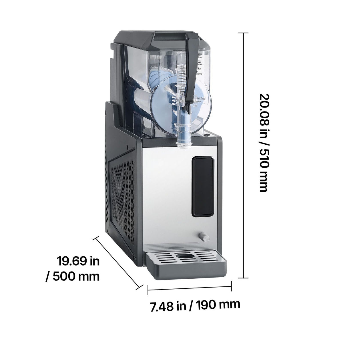 Slushie Machine, 4L/135oz No Ice Needed Slushy Machine for Home, Frozen Drink Maker with Single Tank, Margarita Machine with Self-Cleaning, for Frozen Margaritas, Frappés, Milkshake & More