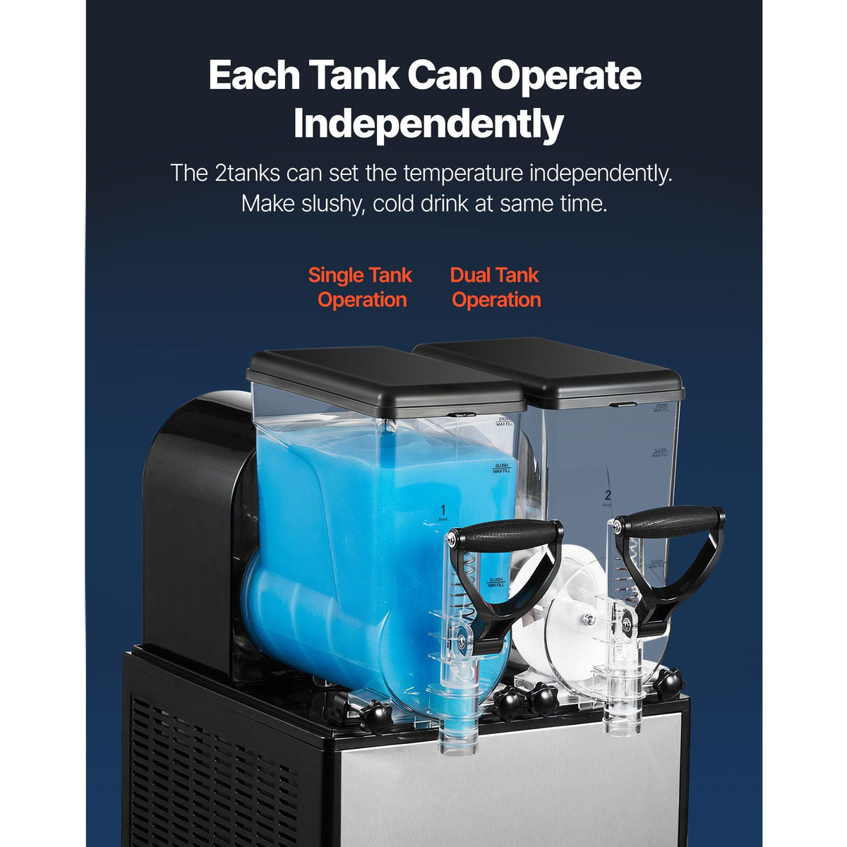 Slushie Machine, 6L/1.6Gal x 2 Tank Commercial Slushy Maker, Frozen Drink Maker with Self-Cleaning, Margarita Machine for Restaurants Bars Party for Slushie, Margaritas, Milkshake & More