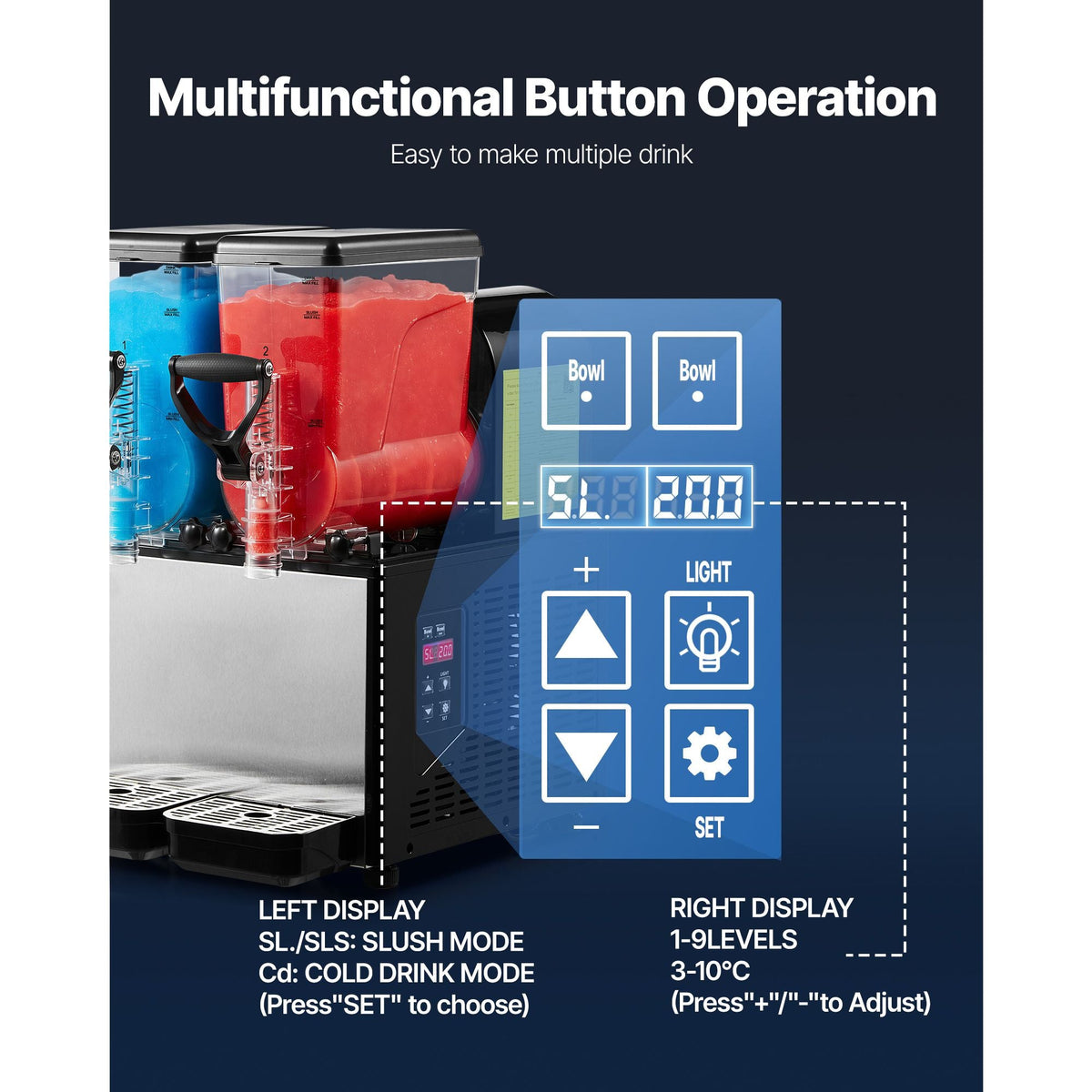 Slushie Machine, 6L/1.6Gal x 2 Tank Commercial Slushy Maker, Frozen Drink Maker with Self-Cleaning, Margarita Machine for Restaurants Bars Party for Slushie, Margaritas, Milkshake & More