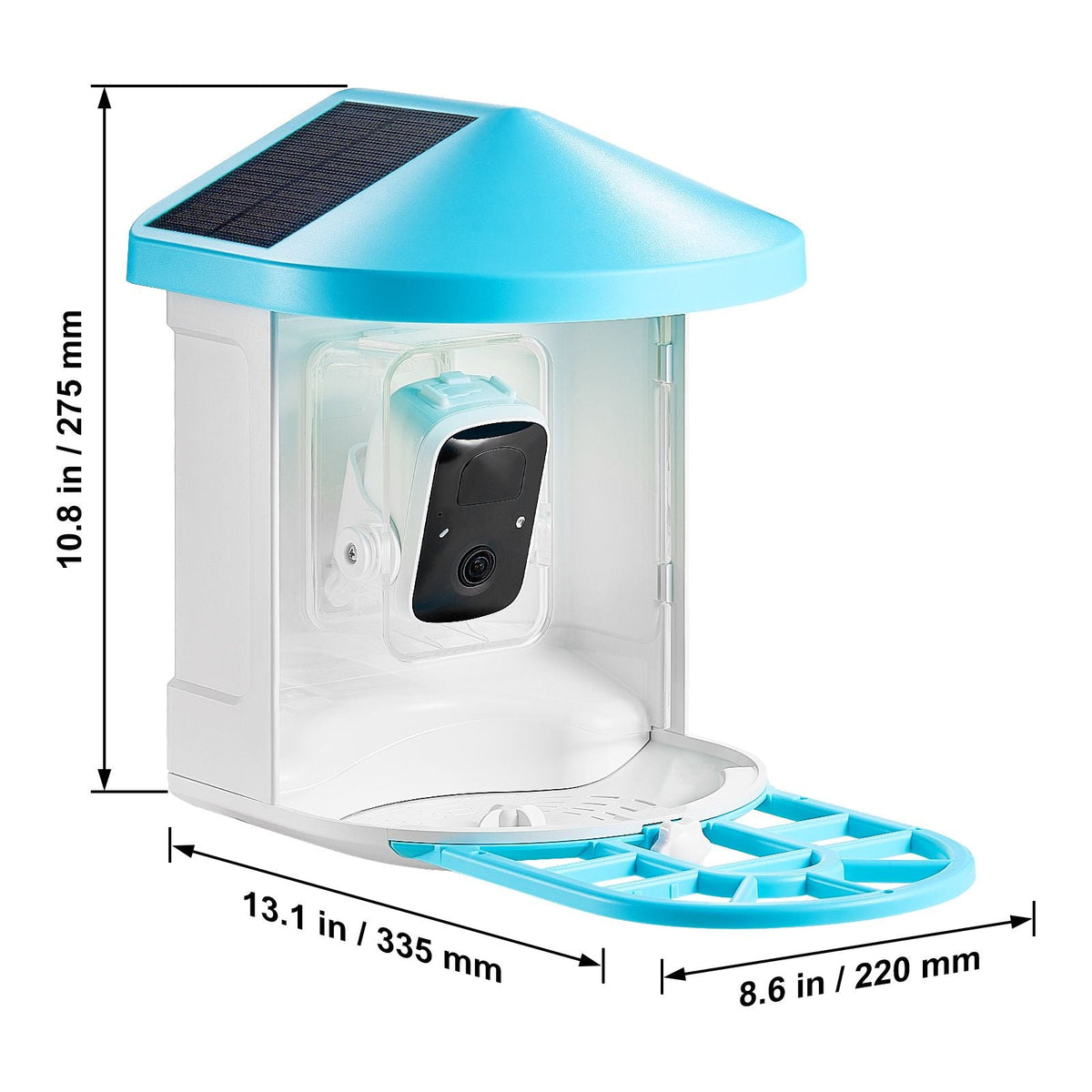 Smart Bird Feeder with Camera, 2K HD AI Identify 10000+ Bird Species, Solar-Powered Bird Watching Camera with Auto Capture & Instant Notify, Wireless Outdoor Gift for Bird Lover (3 Solar Panels)