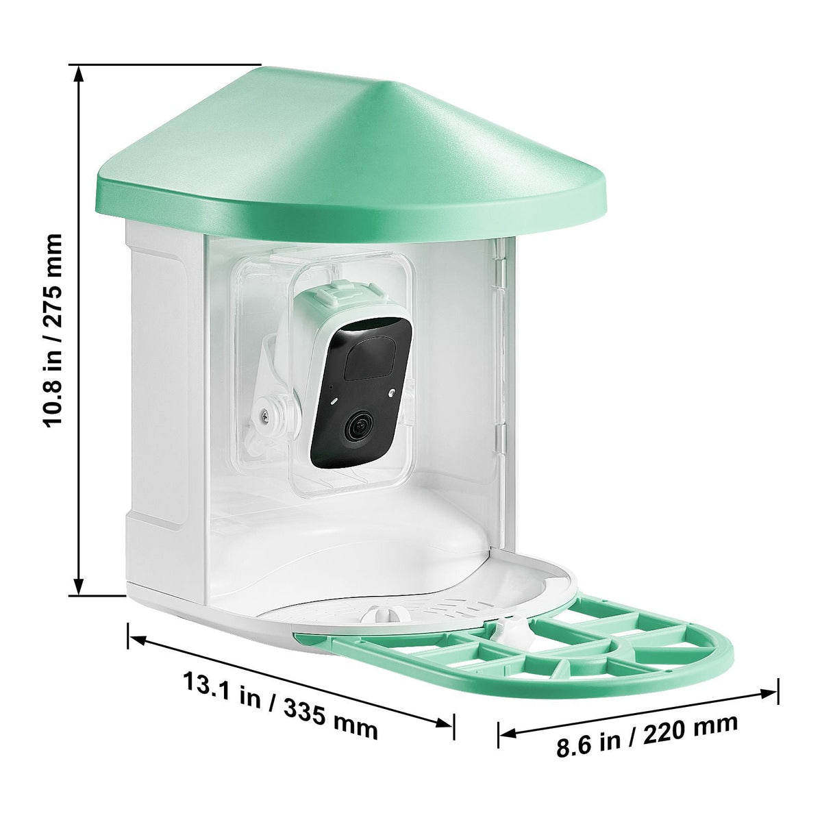 Smart Bird Feeder with Camera, 2K HD AI Identify 10,000+ Bird Species, Solar-Powered Bird Watching Camera with Auto Capture & Instant Notify, Wireless Outdoor Ideal Gift for Bird Lovers (Green)