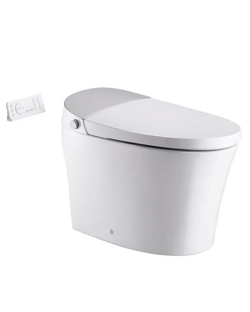 Smart Toilet, Air Drying, Elongated Smart Toilet with Heated Seat, Clean Nozzle and Auto Freshening System, Easy Operated Toilet with Remote Control & LED Digital Display, Fits for Bathrooms