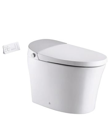 Smart Toilet, Air Drying, Elongated Smart Toilet with Heated Seat, Clean Nozzle & Auto Freshening System, Auto Open/Close Toilet with Remote Control & LED Digital Display, Fits for Bathrooms