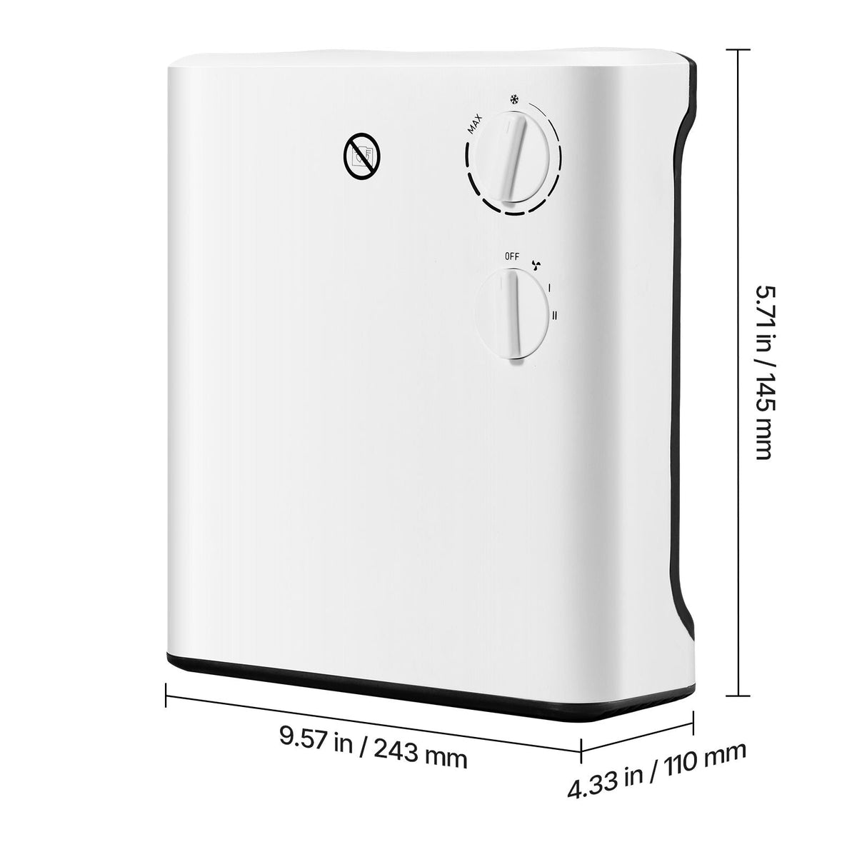 Smart Wall Heater, 1500W Electric Wall Mounted Heater with Knob Adjustment, 3 Modes, Portable Design with Anti-Tipping and Overheat Protection, for Bedroom, Living Room, Office, Bathroom, White