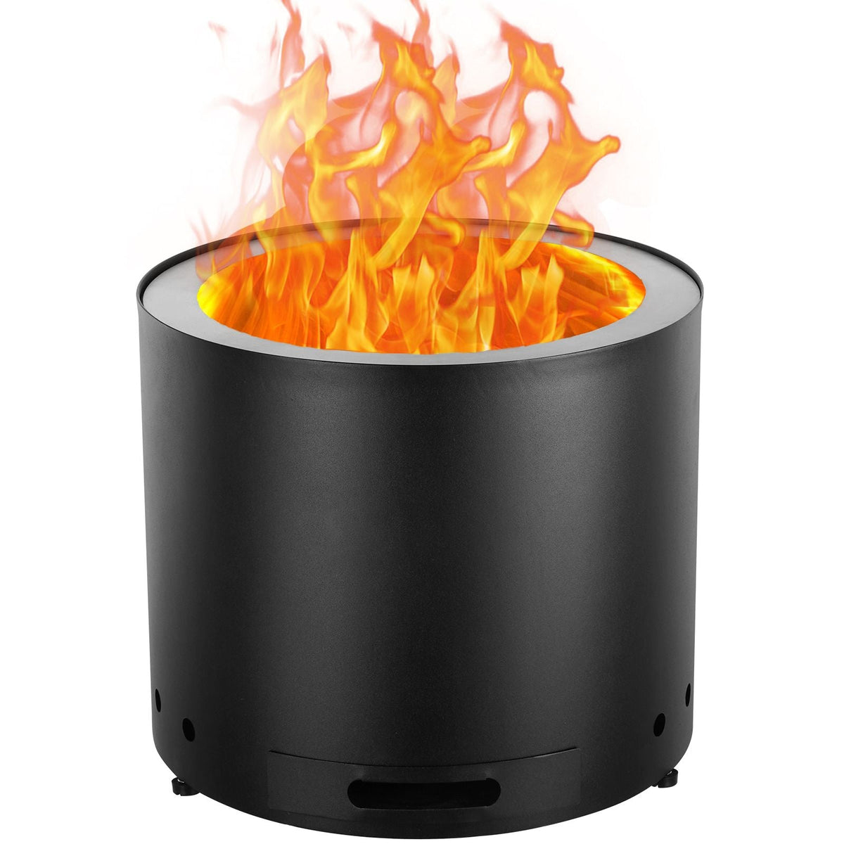 Smokeless Fire Pit Stove Bonfire, H: 12.6 in x Dia: 15 in ,Wood Burning Fireplaces with Removable Ash Pan, SUS430 Stainless Steel inner Portable Outdoor Firepit, Ideal for Outdoor Patio Camping