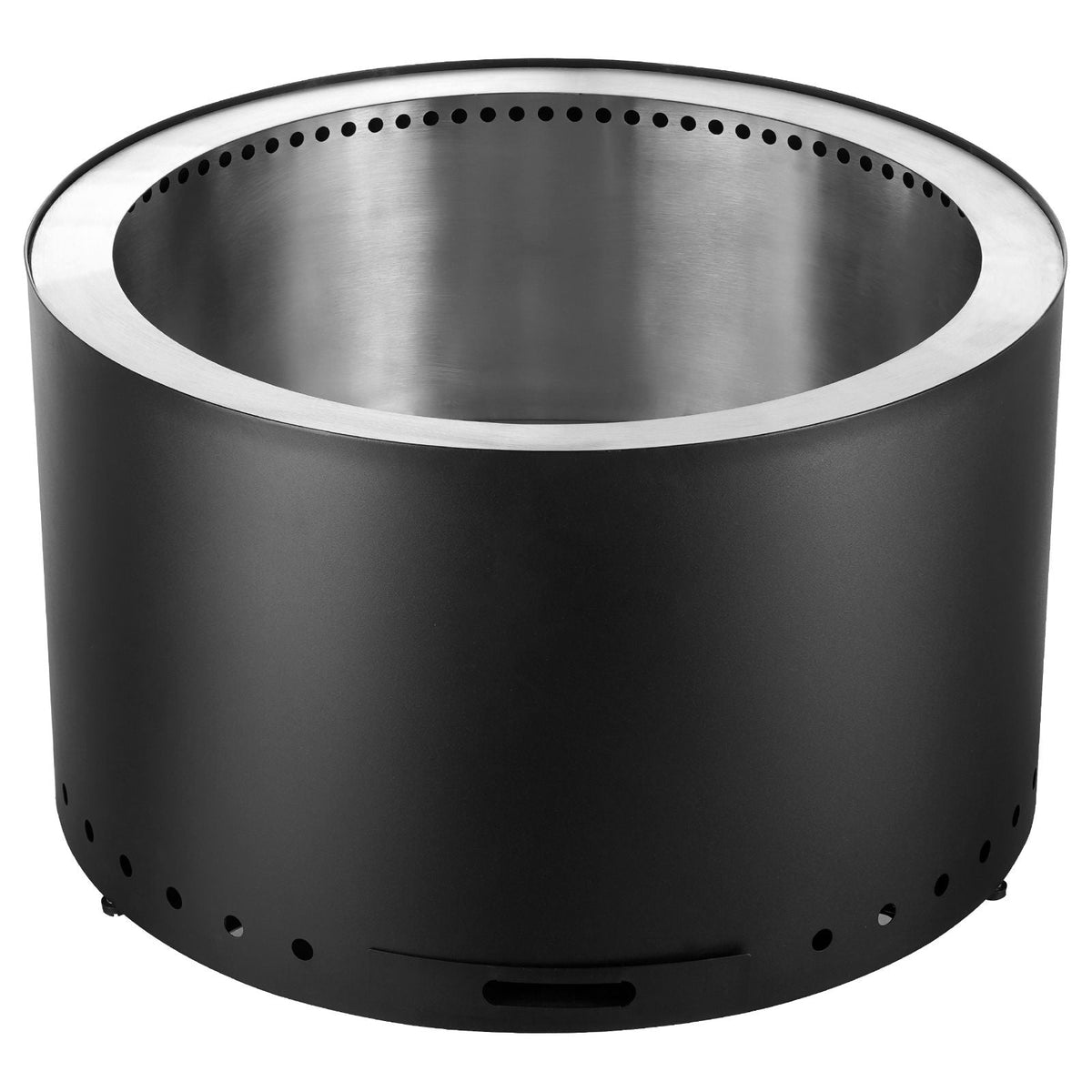 Smokeless Fire Pit Stove Bonfire, H: 18 in x Dia: 28 in ,Wood Burning Fireplaces with Removable Ash Pan, SUS430 Stainless Steel inner Portable Outdoor Firepit,for Outdoor Patio Camping, Black
