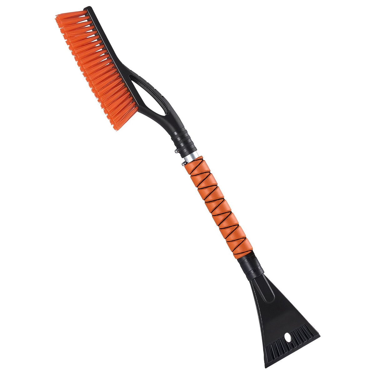 Snow Brush and Ice Scrapers for Car Windshield, 27-inch Aluminum Snow Scraper Removal Tool with Foam Grip & Scratch-Free Bristles, Detachable and Easy-to-Carry for Cars, Trucks, SUVs, RVs