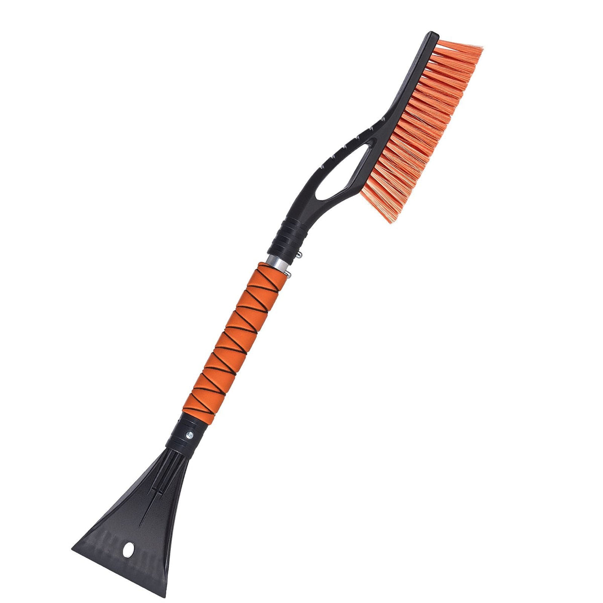 Snow Brush and Ice Scrapers for Car Windshield, 27-inch Aluminum Snow Scraper Removal Tool with Foam Grip & Scratch-Free Bristles, Detachable and Easy-to-Carry for Cars, Trucks, SUVs, RVs
