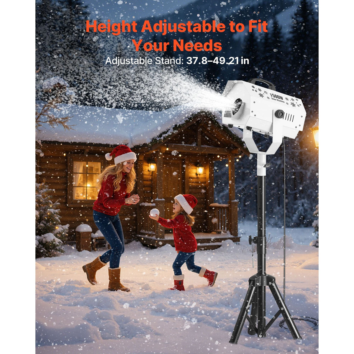 Snow Machine 1200W Snow Making Machine with Height Adjustable Stand