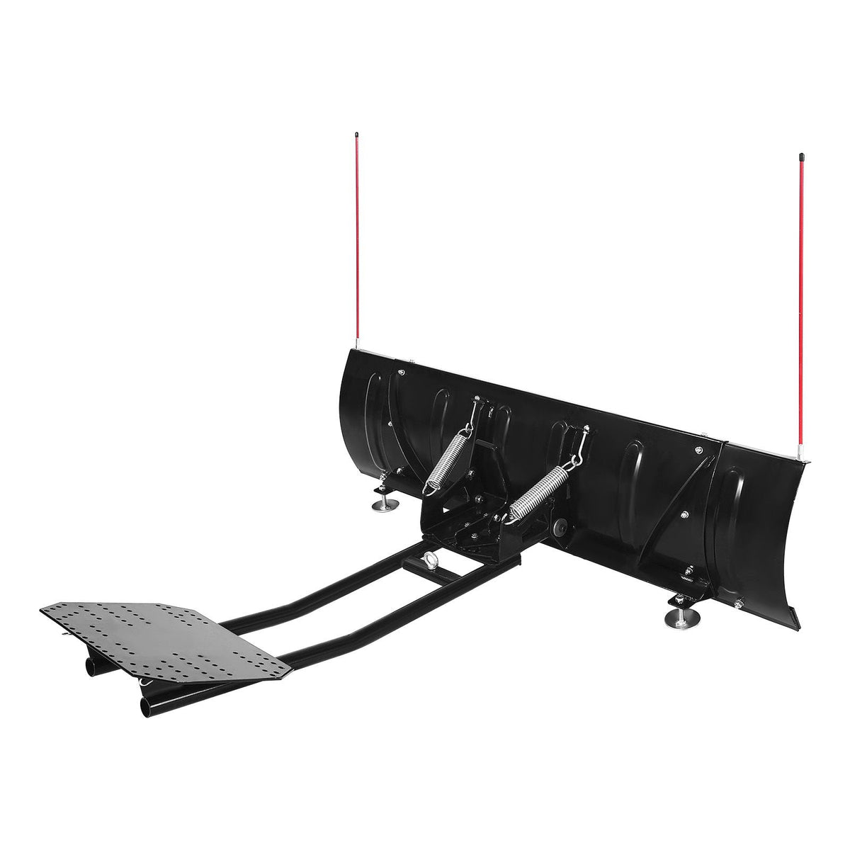 Snow Plow Blade, 43 in/60 in Width Adjustable Snow Plow Kit, Easy to Detach, Universal Mount Plowing Attachment with Rubber Flaps, Heavy Duty Steel Blade, Compatible with Most UTV & ATV