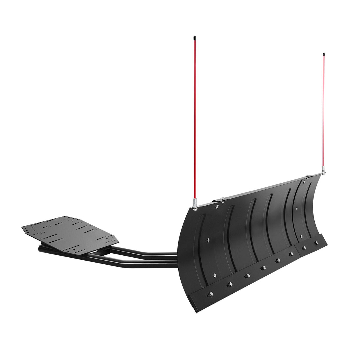 Snow Plow Blade, 43 in/60 in Width Adjustable Snow Plow Kit, Easy to Detach, Universal Mount Plowing Attachment with Rubber Flaps, Heavy Duty Steel Blade, Compatible with Most UTV & ATV