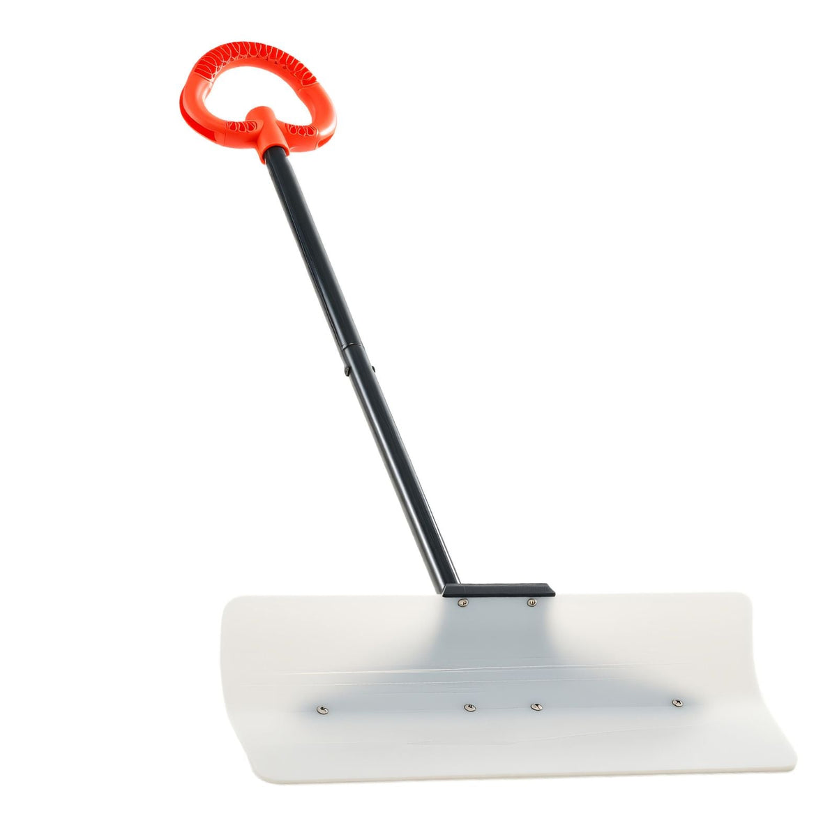 Snow Pusher Shovel, 24 in Wide Outdoor Snowplow Shovel with Ergonomic Grip, HDPE Plastic Blade, Winter Shovels with Segmented Handle, Portable Snow Removal Tool for Driveway Garden Camping