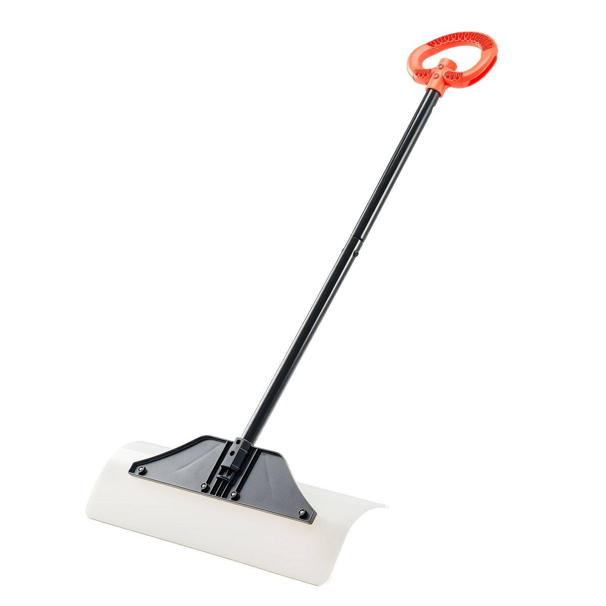Snow Pusher Shovel, 24 in Wide Outdoor Snowplow Shovel with Ergonomic Grip, HDPE Plastic Blade, Winter Shovels with Segmented Handle, Portable Snow Removal Tool for Driveway Garden Camping