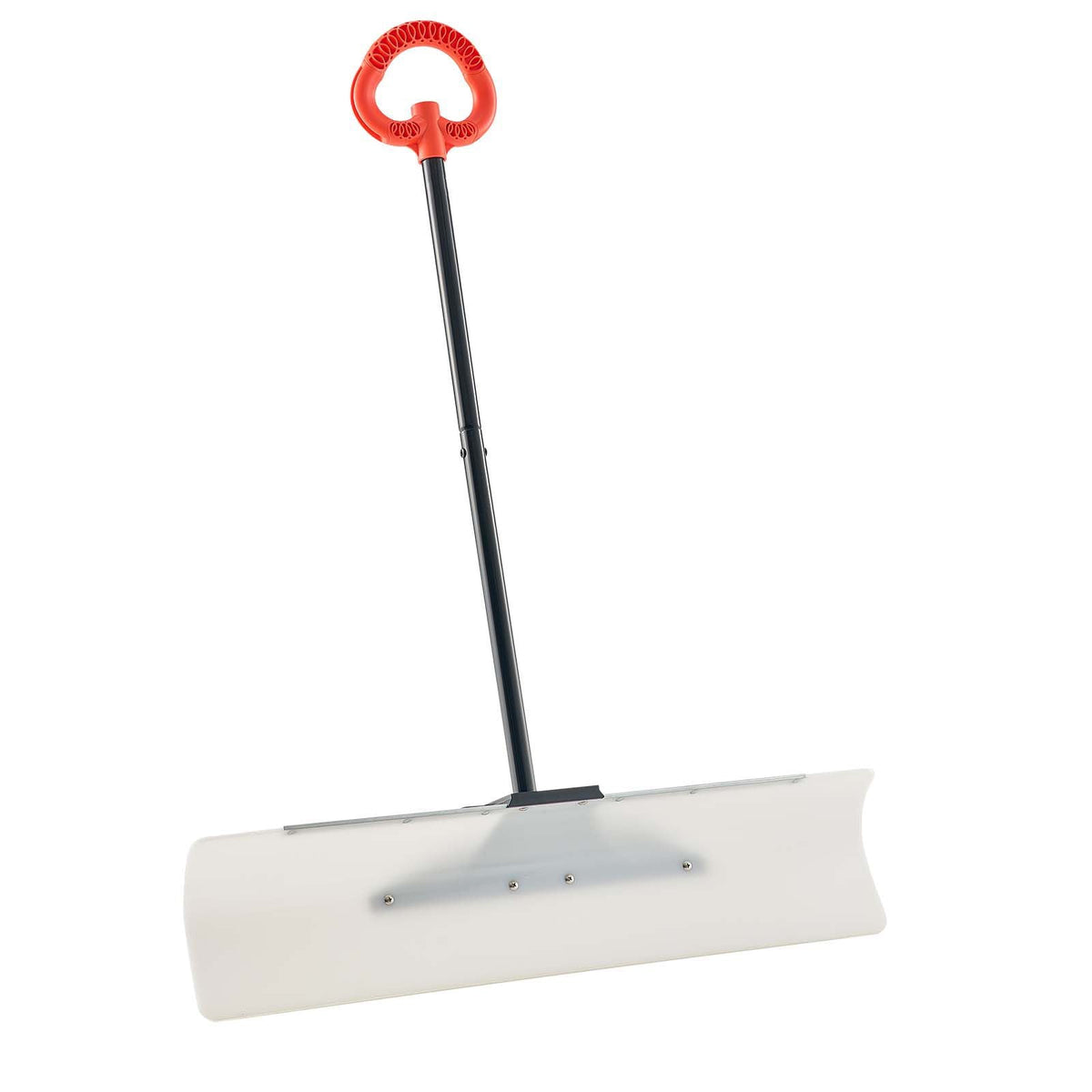 Snow Pusher Shovel, 36 in Outdoor Snowplow Shovel with Ergonomic Grip, HDPE Plastic Blade, Winter Shovels with Segmented Handle, Metal Edged Strip, Portable Snow Removal Tool for Driveway Garden