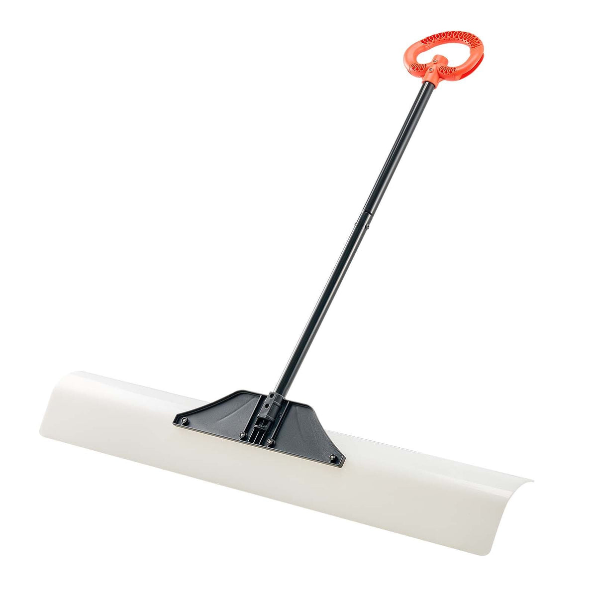 Snow Pusher Shovel, 48 in Outdoor Snowplow Shovel with Ergonomic Grip, HDPE Plastic Blade, Winter Shovels with Segmented Handle, Metal Edged Strip, Portable Snow Removal Tool for Driveway Garden