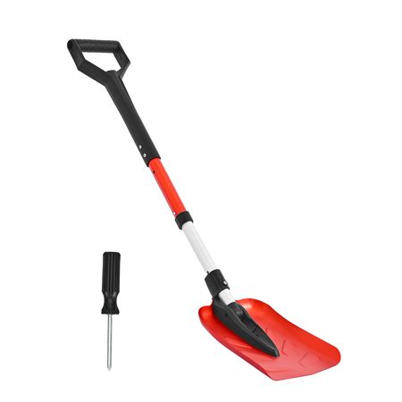 Snow Shovel for Driveway, 9 in Foldable Snow Shovel with D-shaped Handle, , 36-40 in Adjustable, Lightweight Aluminum Alloy Snows Removal Tool, Reduce Back Strains for Garden Car Camping