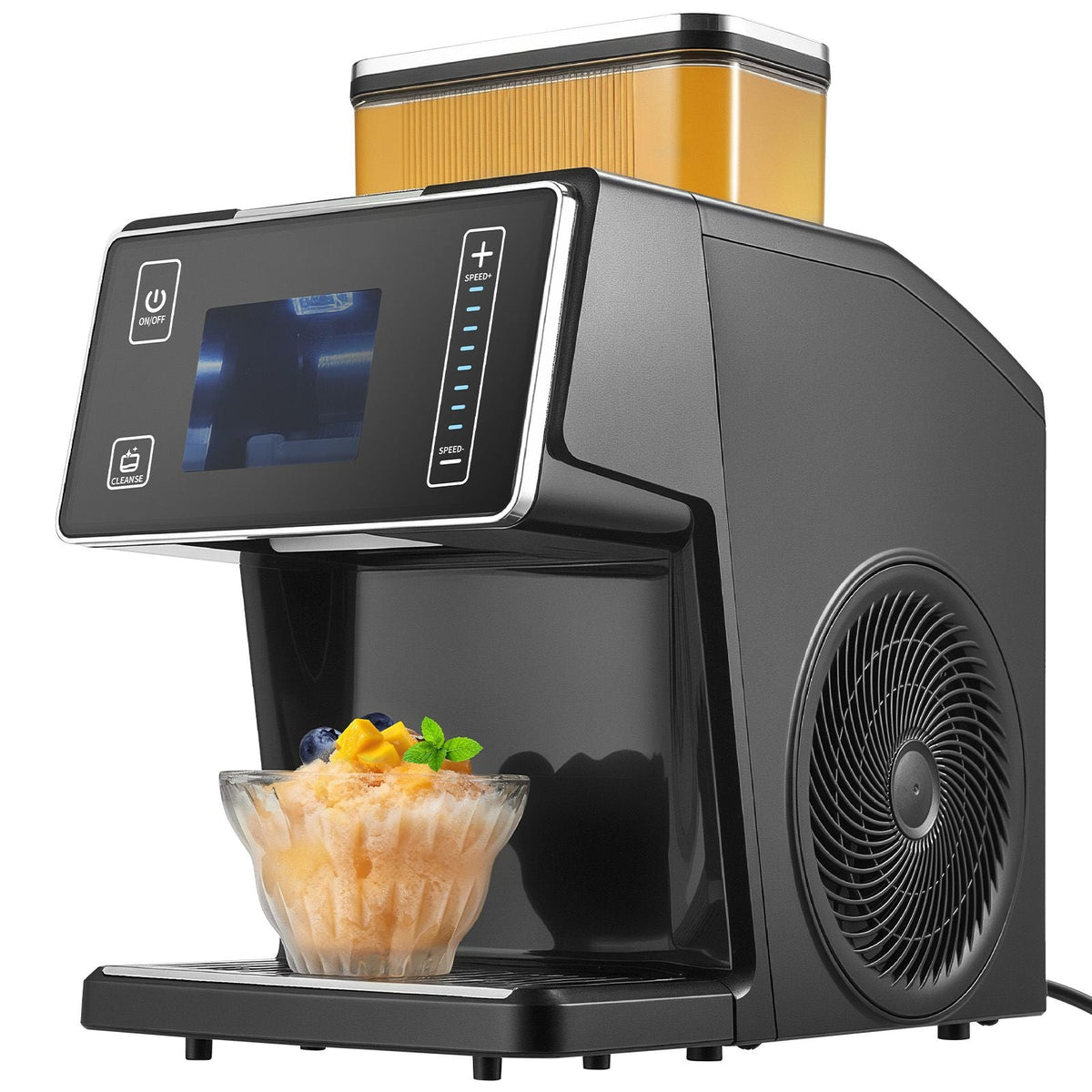 Snowflake Ice Machine, 44LBS/24H Snowflake Ice Maker, Ice-Shaver Machine with Stainless Steel Blade, Electric Snow Cone Maker with 0.2 Gal Tank, 60S Fast Pre-Cooling, for Home & Small Gatherings