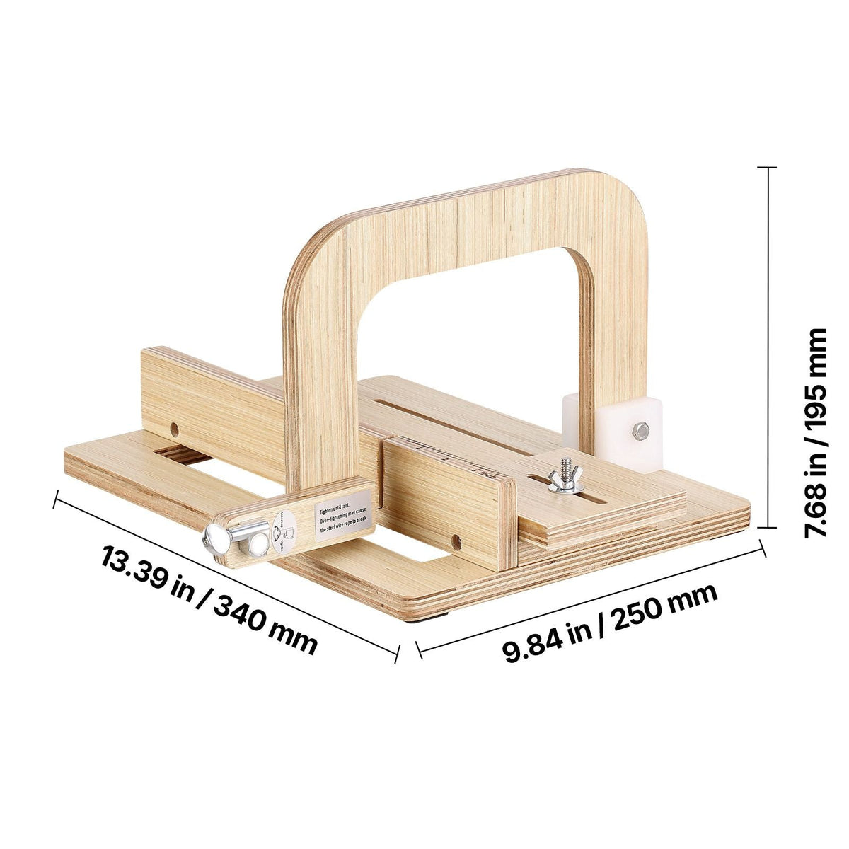 Soap Cutter, 0-2 inch Adjustable Thickness, Wood Soap Slicer with Stainless Steel Adjustable Wire Tension, with Extra Wires, Multi Handmade Cutter for Candles, DIY Making Cutting Tool