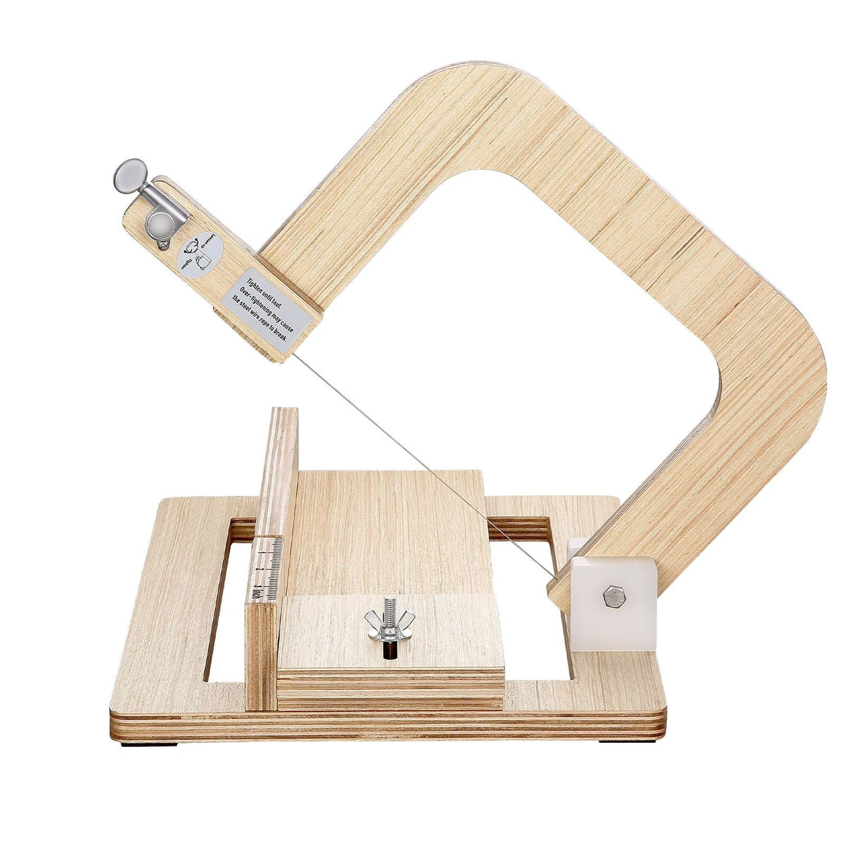 Soap Cutter, 0-2 inch Adjustable Thickness, Wood Soap Slicer with Stainless Steel Adjustable Wire Tension, with Extra Wires, Multi Handmade Cutter for Candles, DIY Making Cutting Tool