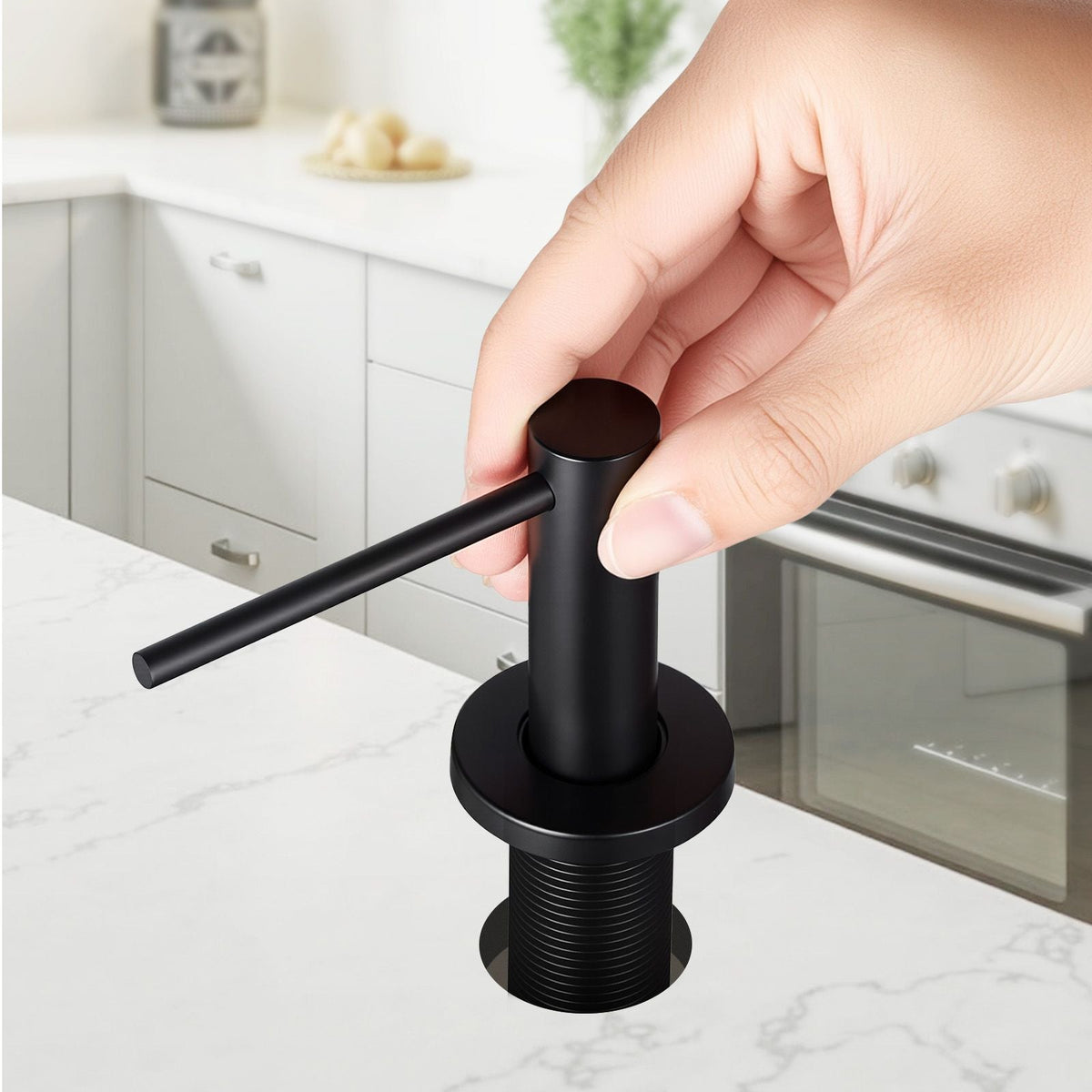 Soap Dispenser for Kitchen Sink, Stainless Steel Built in Sink Soap Dispenser with 17OZ Refillable Bottle, Countertop Dish Soap-Dispenser with 360° Rotation Pump Head, for Kitchen Bathroom