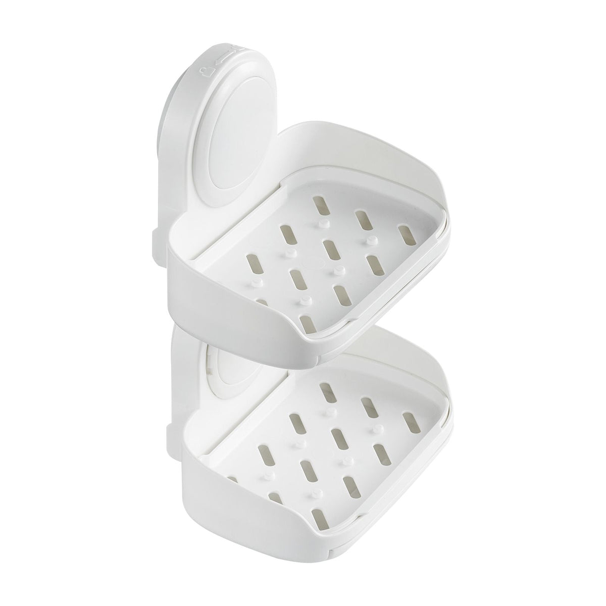 Soap Holder for Shower, Double Layer with Suction Cup, Wall Mounted NO-Drilling, Strong Suction Bar Soap Sponge Holder, Self Draining Soap Saver, for Shower Bathroom Bathtub Kitchen, Removable