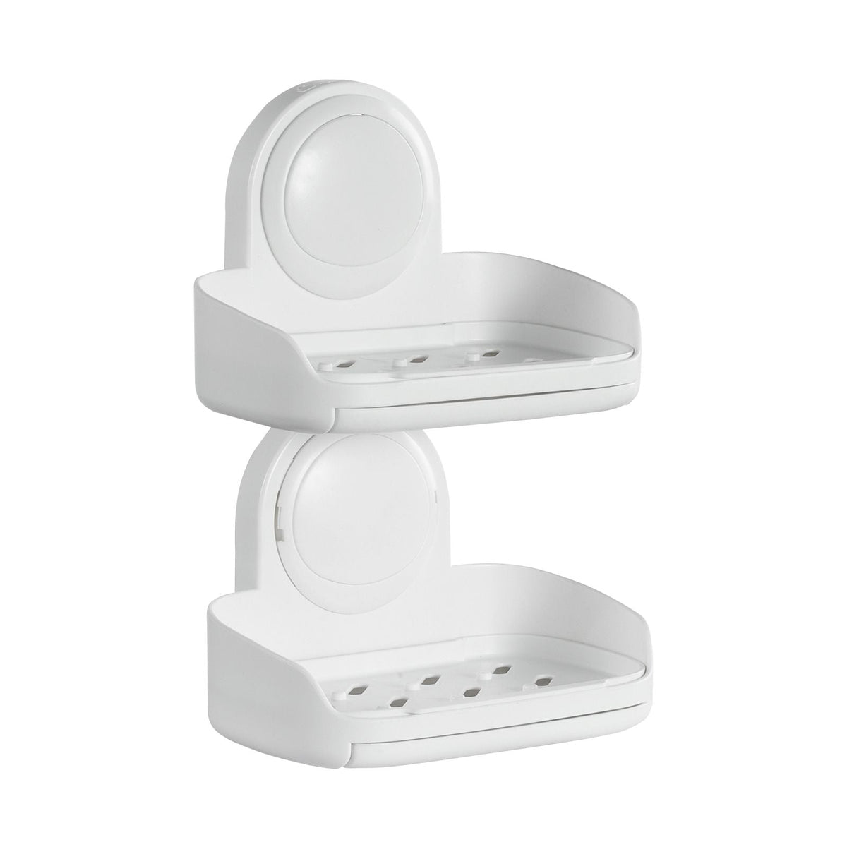 Soap Holder for Shower, Double Layer with Suction Cup, Wall Mounted NO-Drilling, Strong Suction Bar Soap Sponge Holder, Self Draining Soap Saver, for Shower Bathroom Bathtub Kitchen, Removable