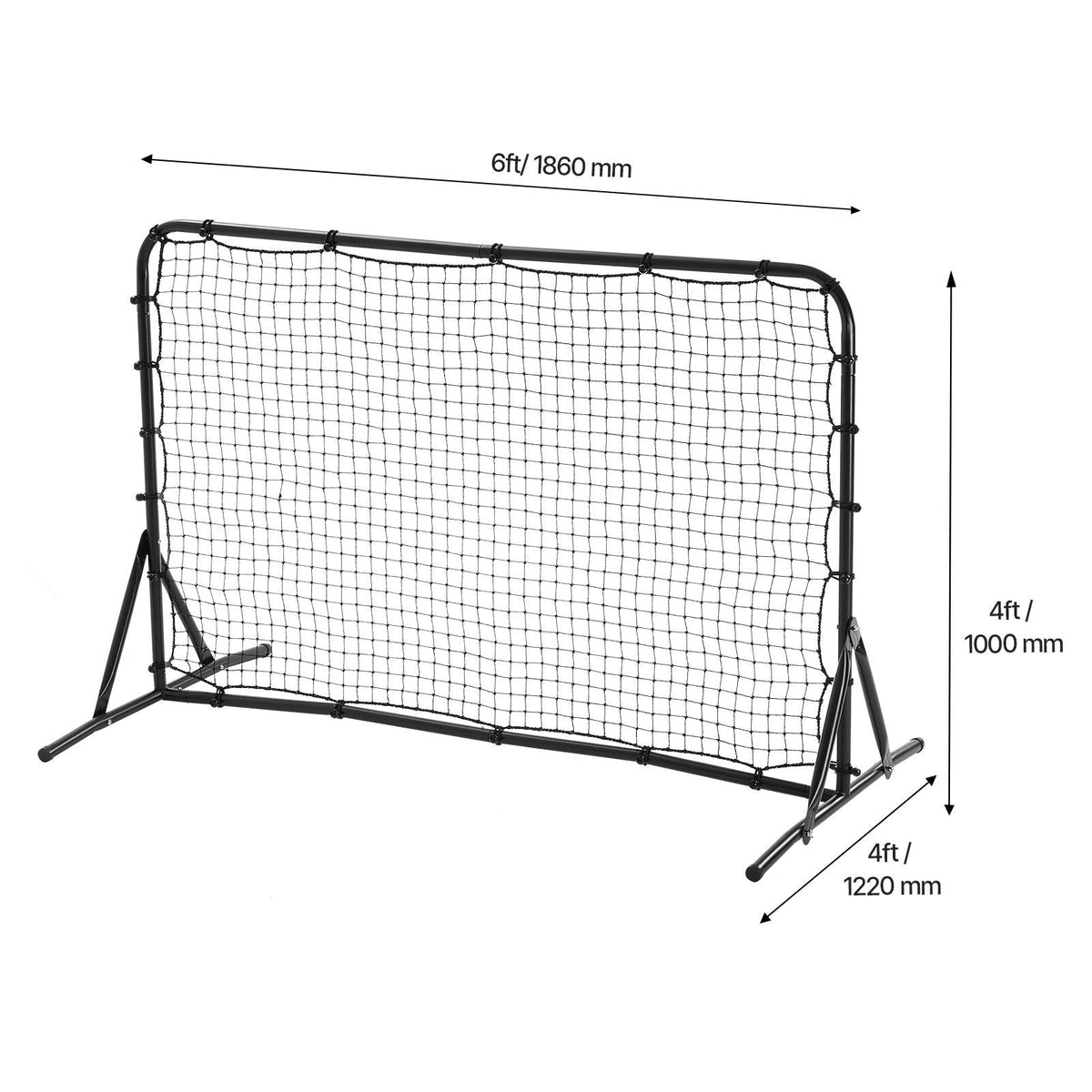 Soccer Rebound Trainer, 6x4FT Iron Soccer Training Equipment, Sports Football Rebounder Wall, Double-Sided Rebounding Net, Easy Assembly, Perfect for Backyard Practicing, Solo Training, Passing