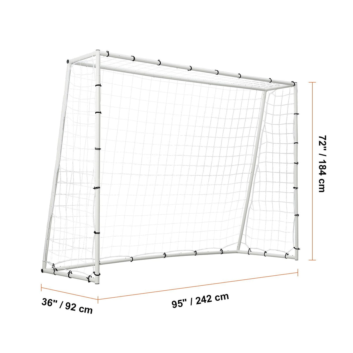 Soccer Rebound Trainer, 8x6FT Iron Soccer Training Equipment, Sports Football Rebounder Wall with Double-Sided Rebounding Net & Goal, Perfect for Backyard Practicing, Solo Training, Passing