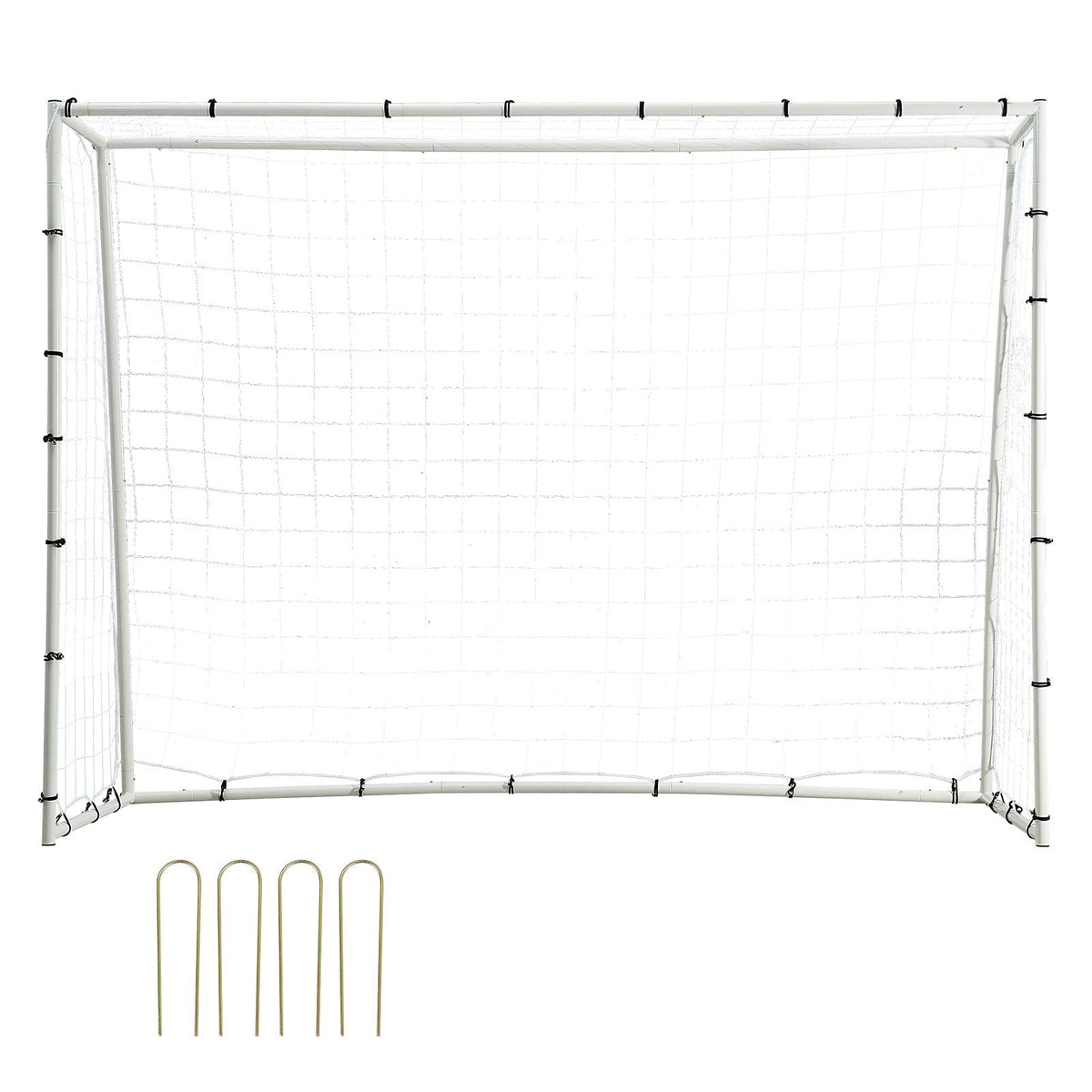Soccer Rebound Trainer, 8x6FT Iron Soccer Training Equipment, Sports Football Rebounder Wall with Double-Sided Rebounding Net & Goal, Perfect for Backyard Practicing, Solo Training, Passing